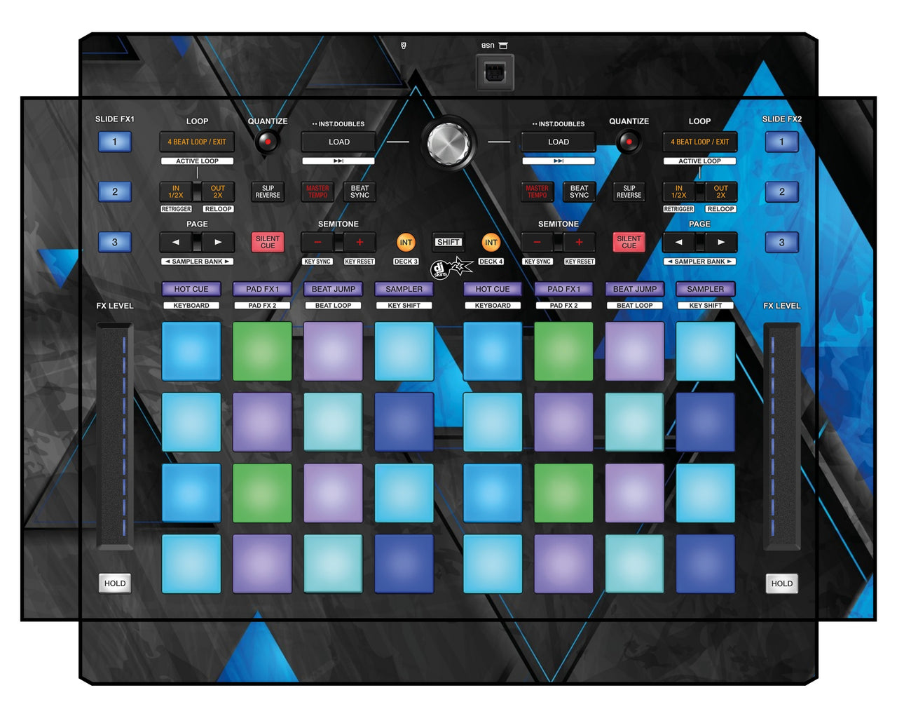 Pioneer DJ DDJ XP 1 Skin Metallic Bermuda Blue