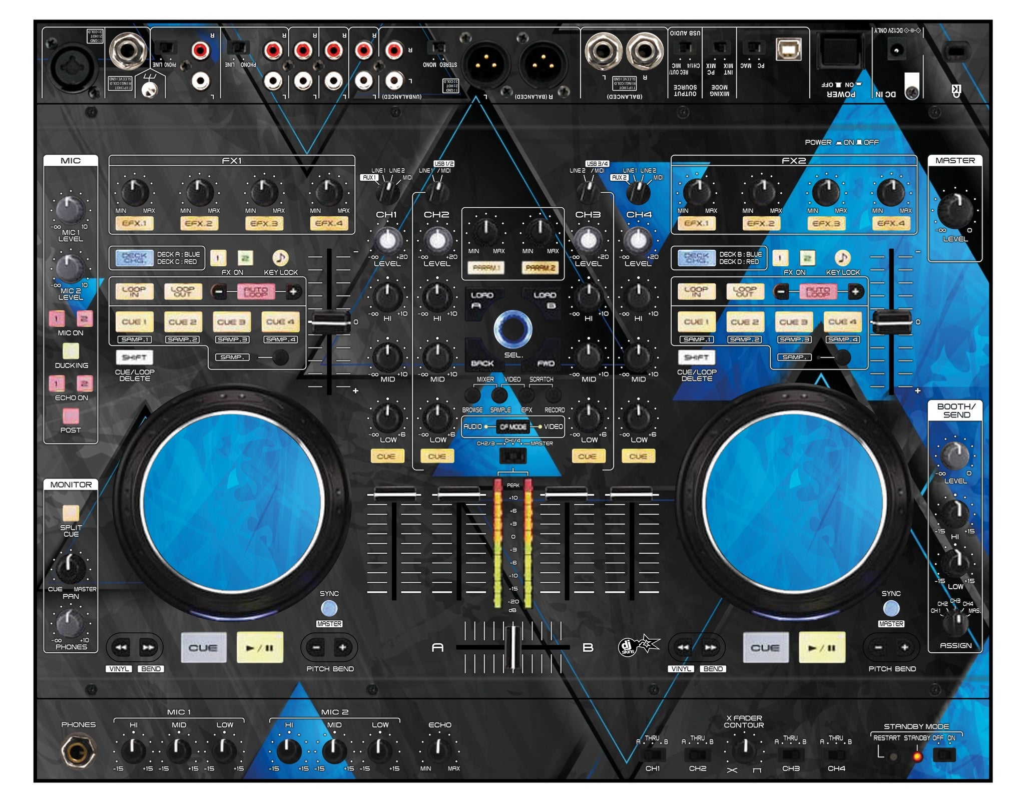 Denon DJ MC 6000 Skin Metallic Bermuda Blue