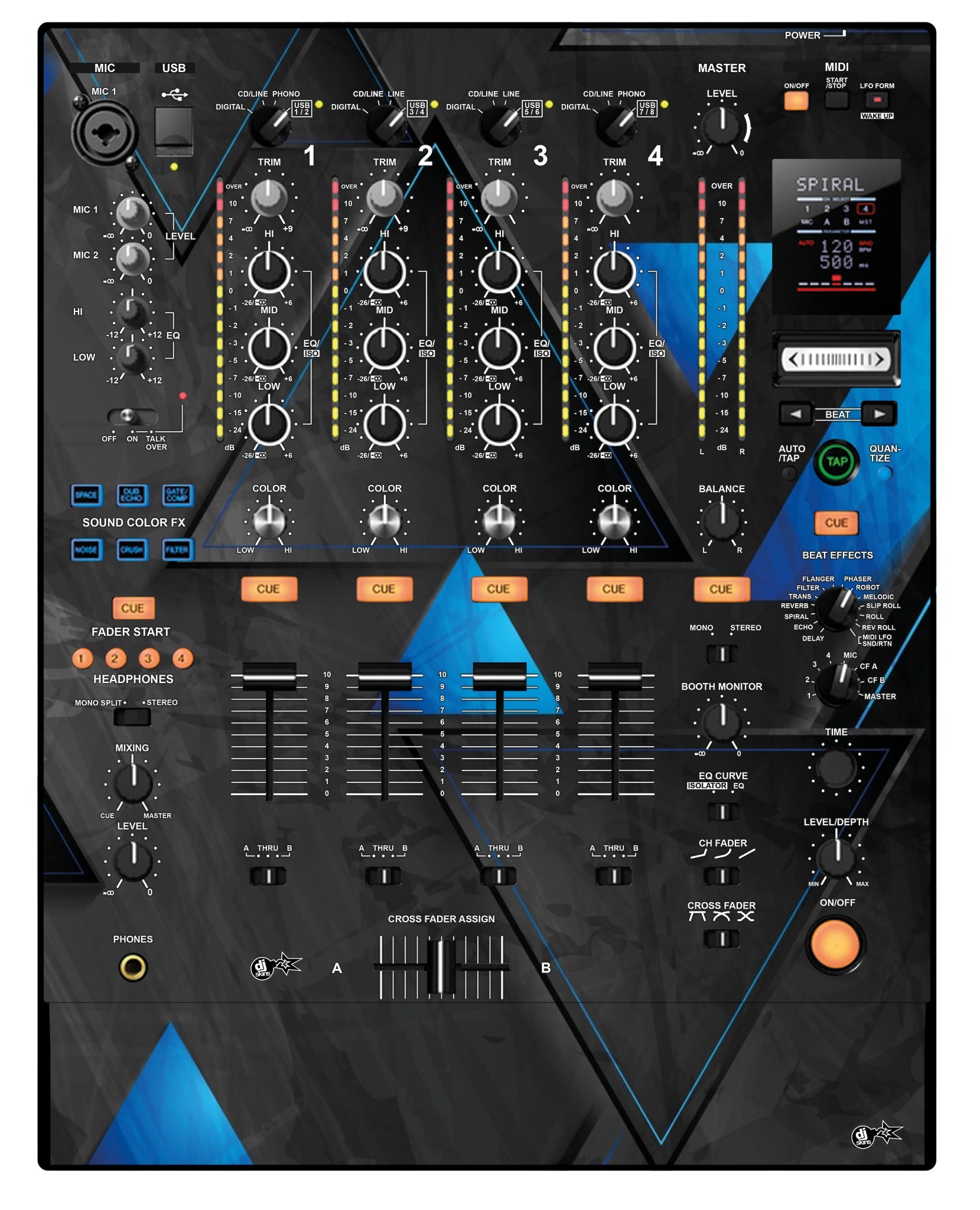 Pioneer DJ DJM 900 NEXUS Skin Metallic Bermuda Blue