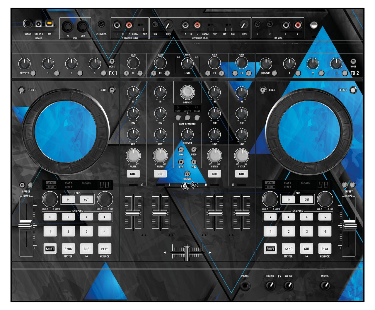 Native Instruments S4 MK1 Skin Metallic Bermuda Blue