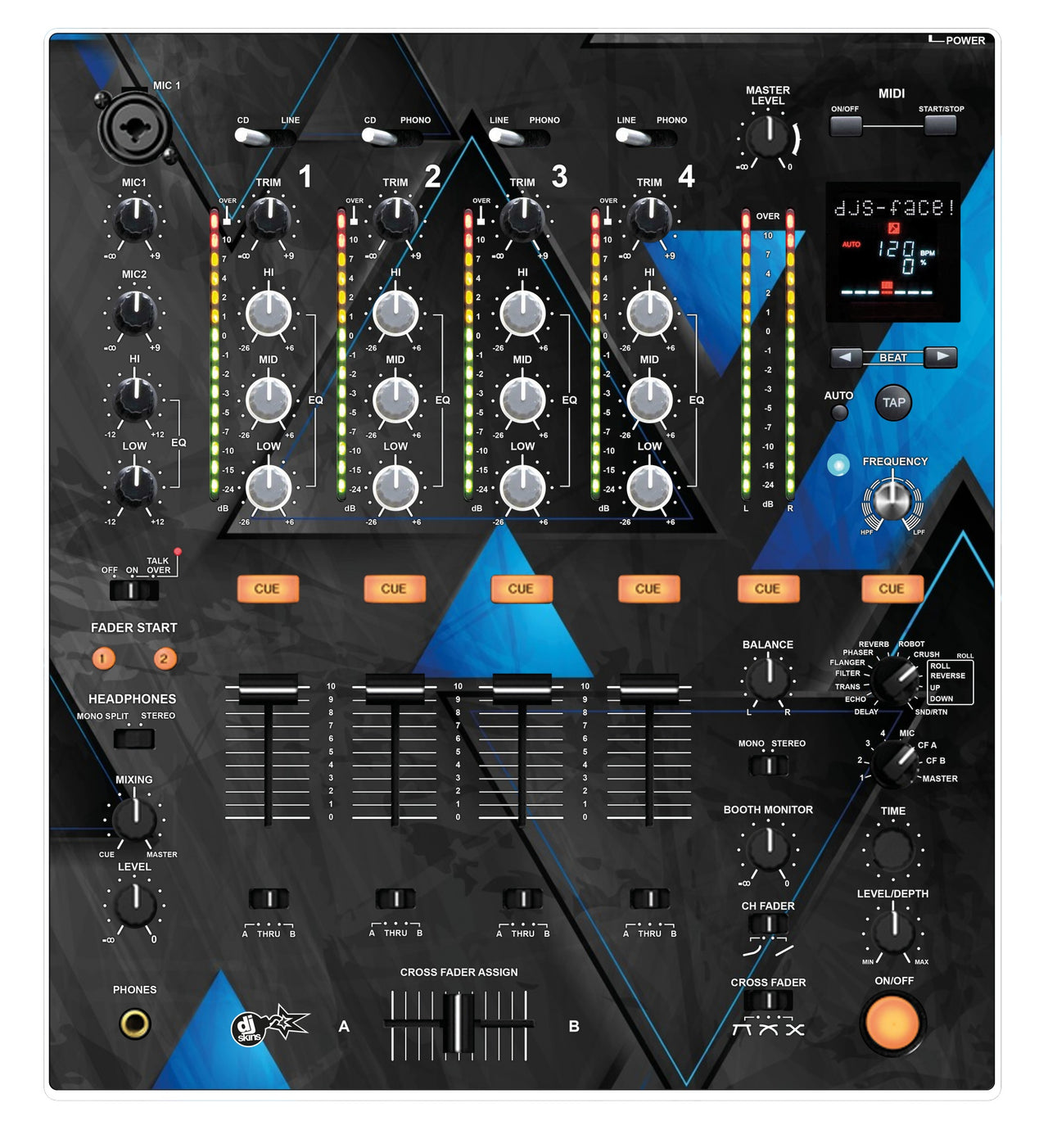 Pioneer DJ DJM 700 Skin Metallic Bermuda Blue