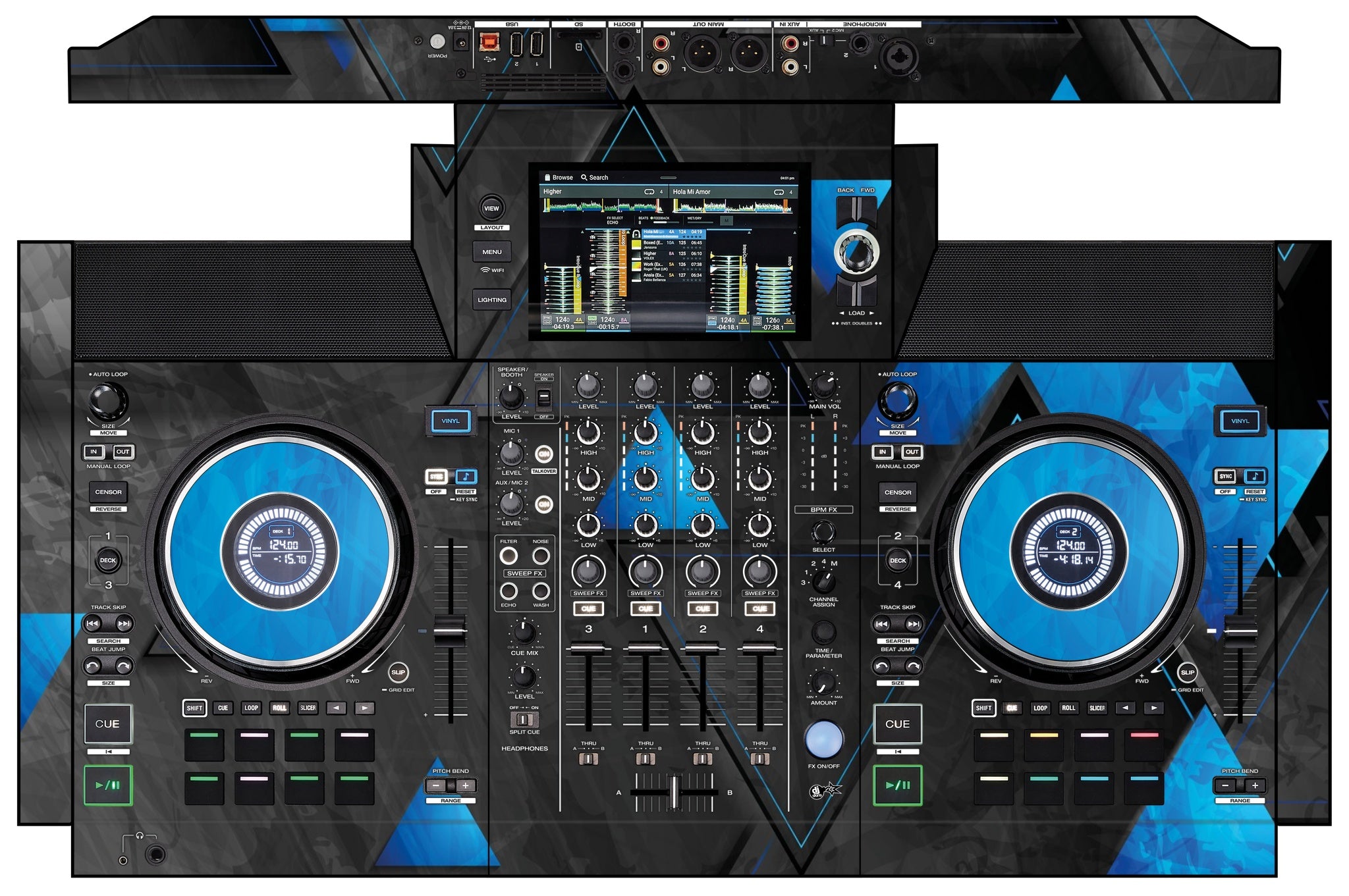 Denon DJ SC Live 4 Skin Metallic Bermuda Blue