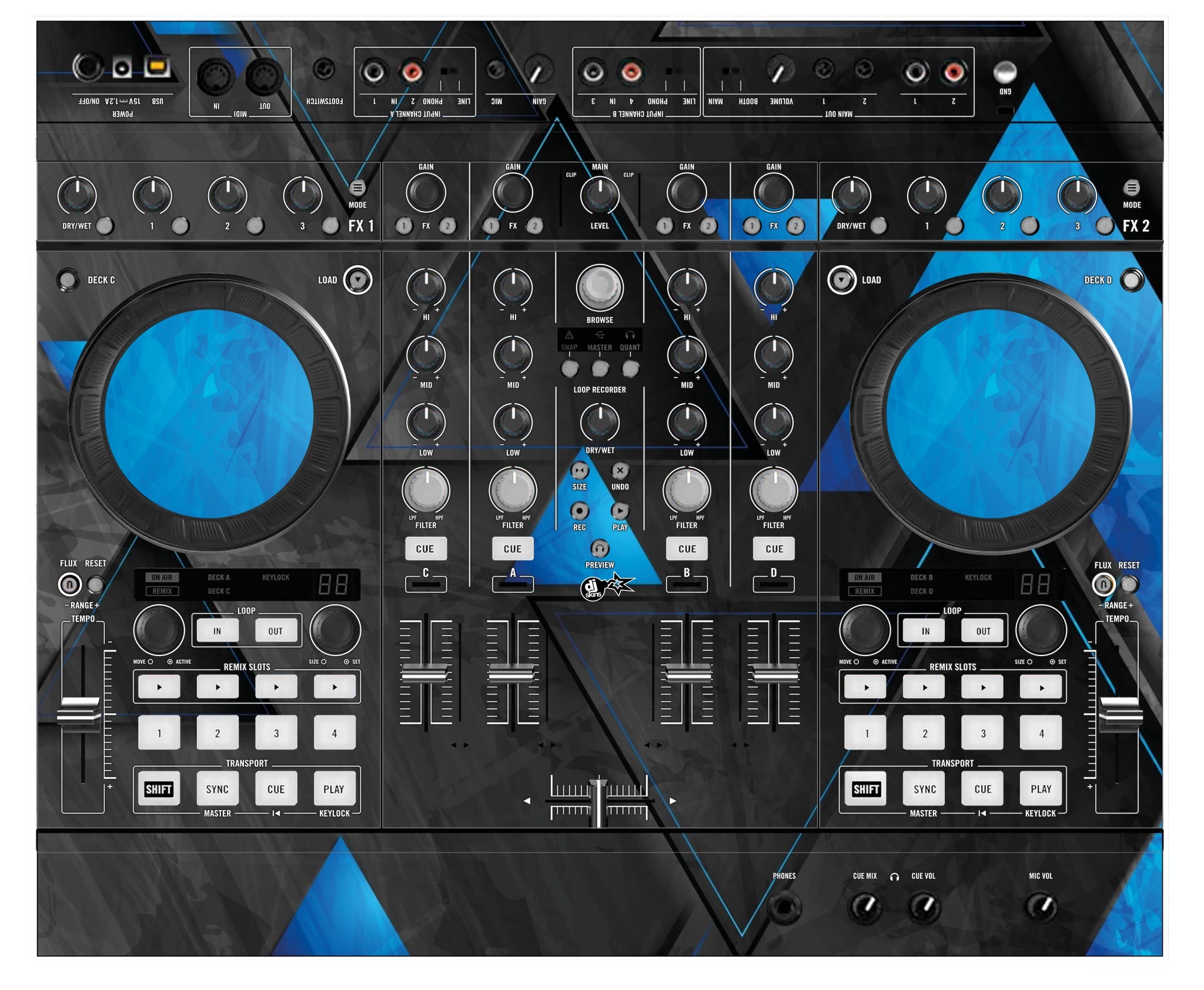 Native Instruments S4 MK2 Skin Metallic Bermuda Blue