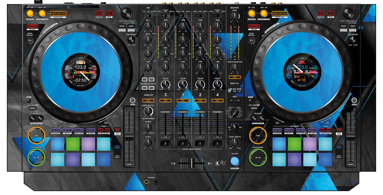 Pioneer DJ DDJ 1000 Skin Metallic Bermuda Blue