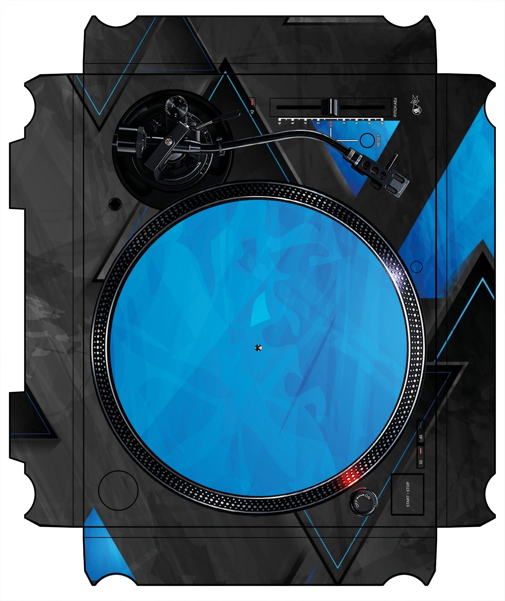 Technics 1200 / 1210 MK7 VERTICAL Skin Metallic Bermuda Blue