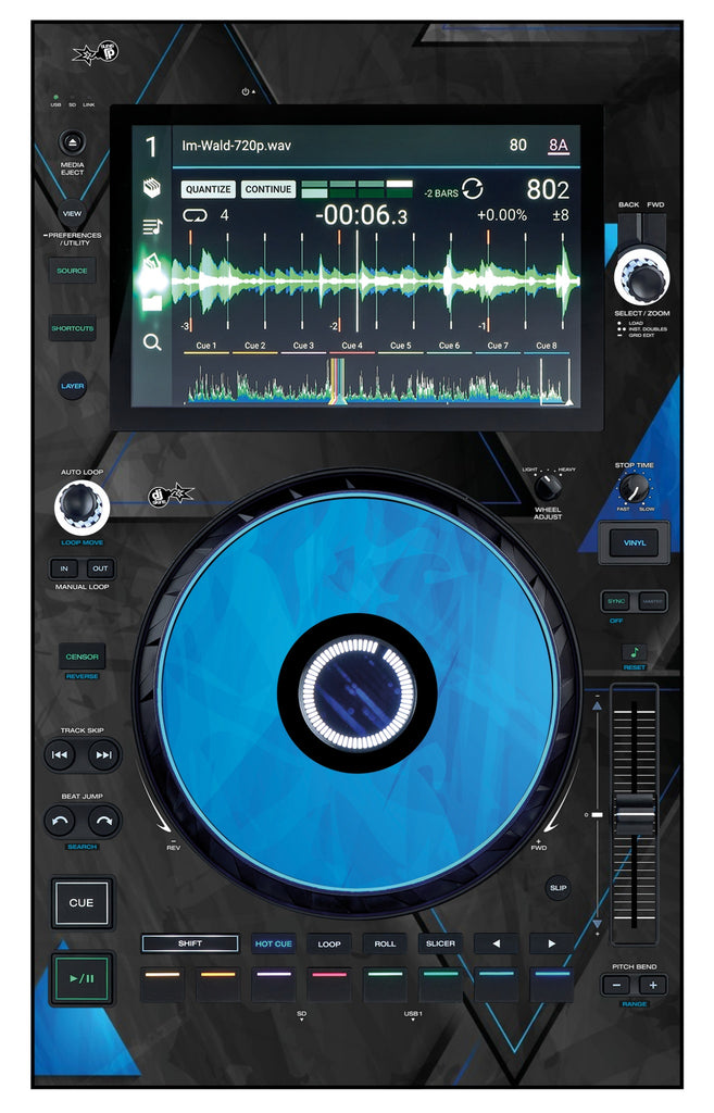 Denon DJ SC 6000 Skin Metallic Bermuda Blue