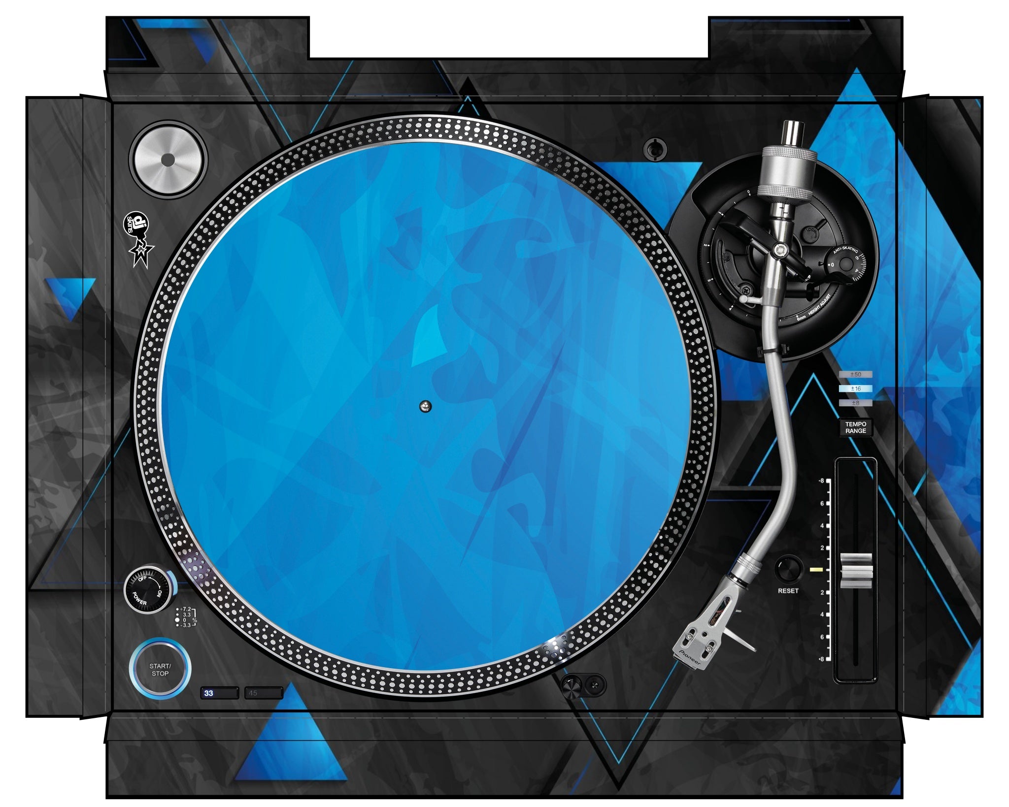 Pioneer DJ PLX 1000 Skin Metallic Bermuda Blue