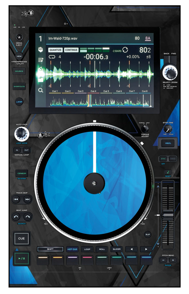 Denon DJ SC 6000 M Skin Metallic Bermuda Blue