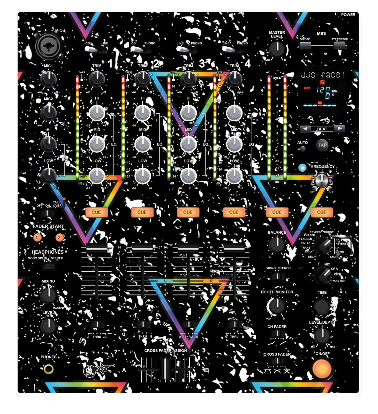 Pioneer DJ DJM 700 Skin Minimal Rainbow