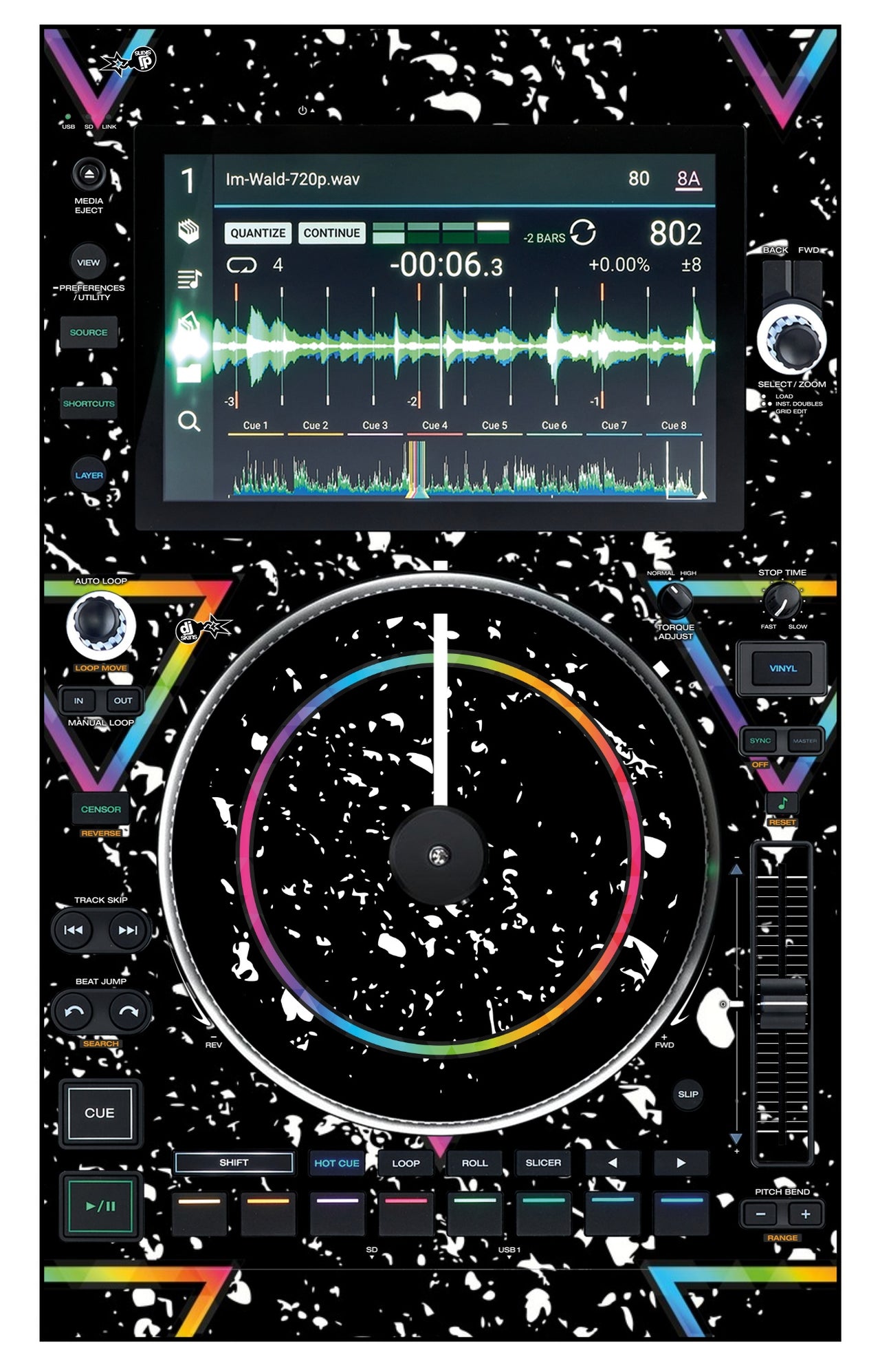 Denon DJ SC 6000 M Skin Minimal Rainbow