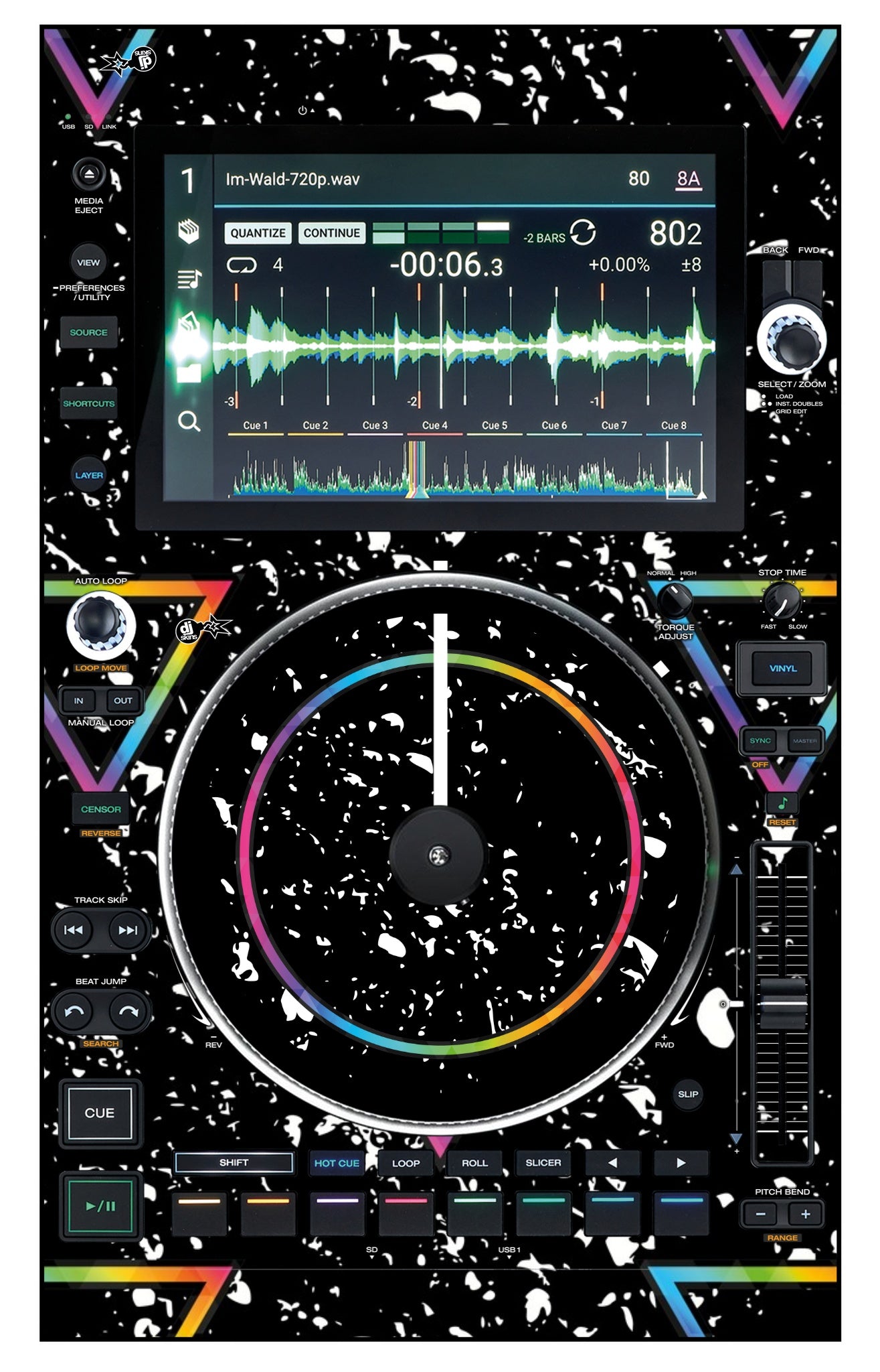 Denon DJ SC 6000 M Skin Minimal Rainbow