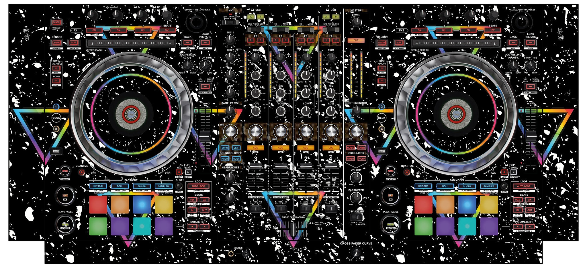 Pioneer DJ DDJ SZ 2 Skin Minimal Rainbow