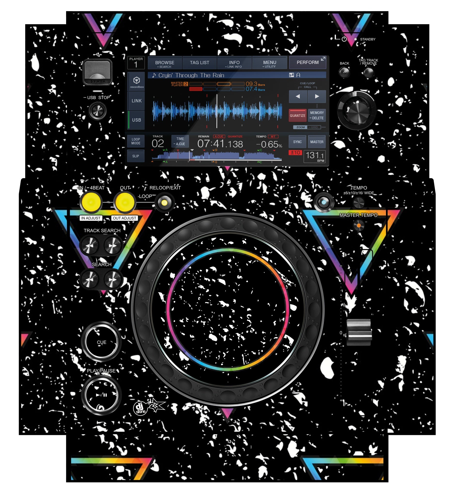 Pioneer DJ XDJ 700 Skin Minimal Rainbow