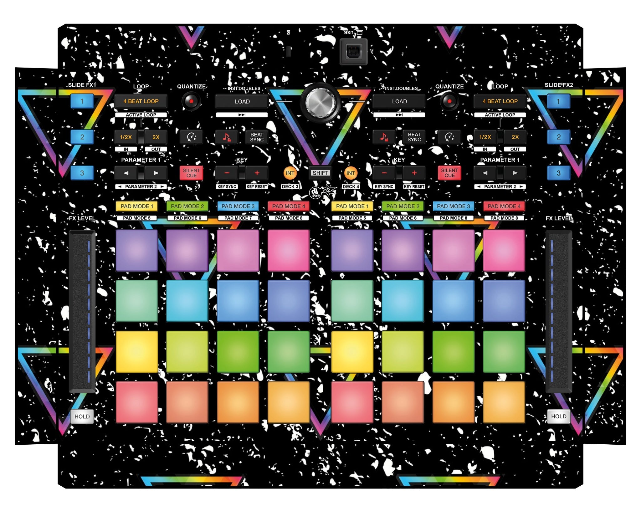 Pioneer DJ DDJ XP 2 Skin Minimal Rainbow