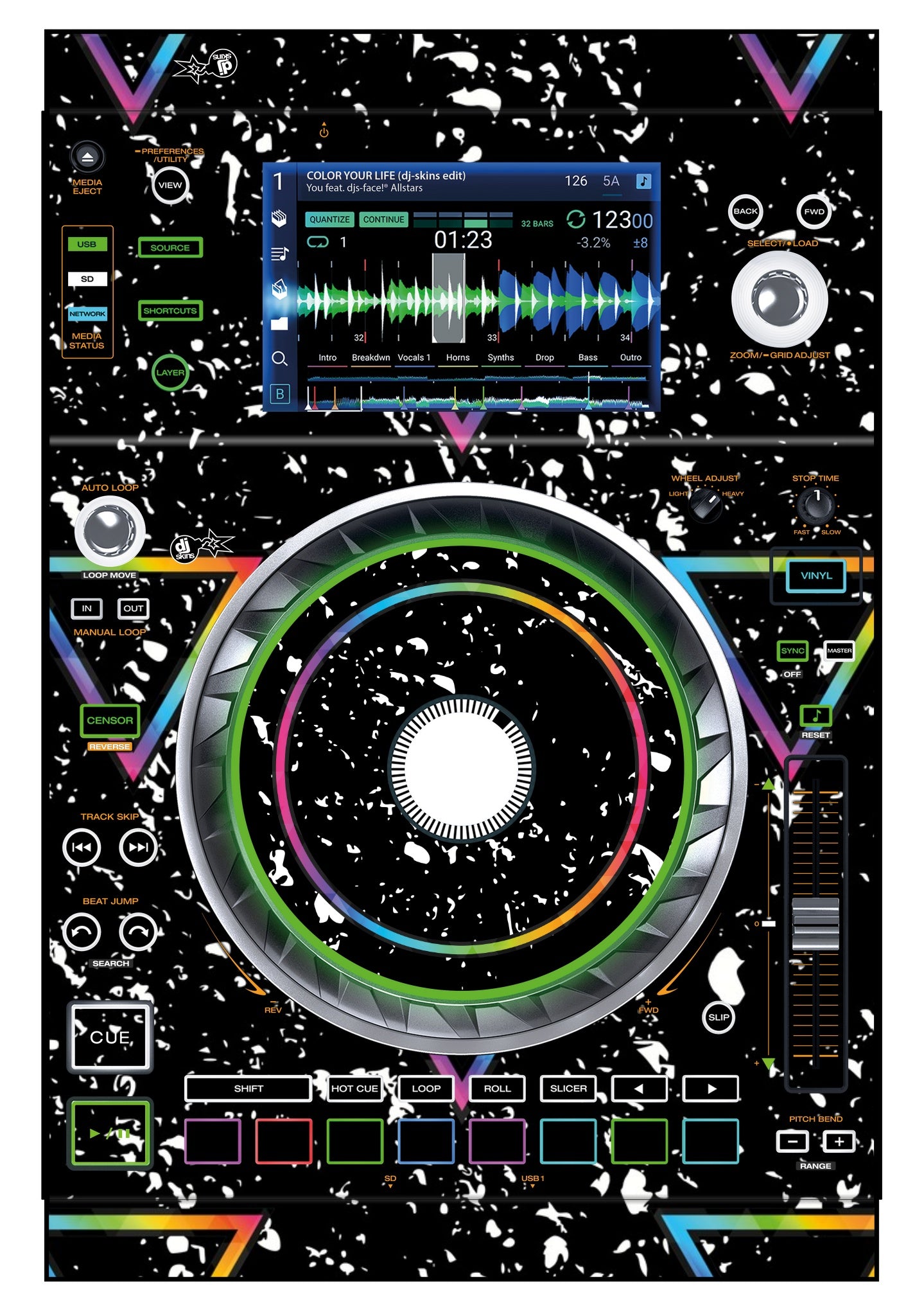 Denon DJ SC 5000 Skin Minimal Rainbow