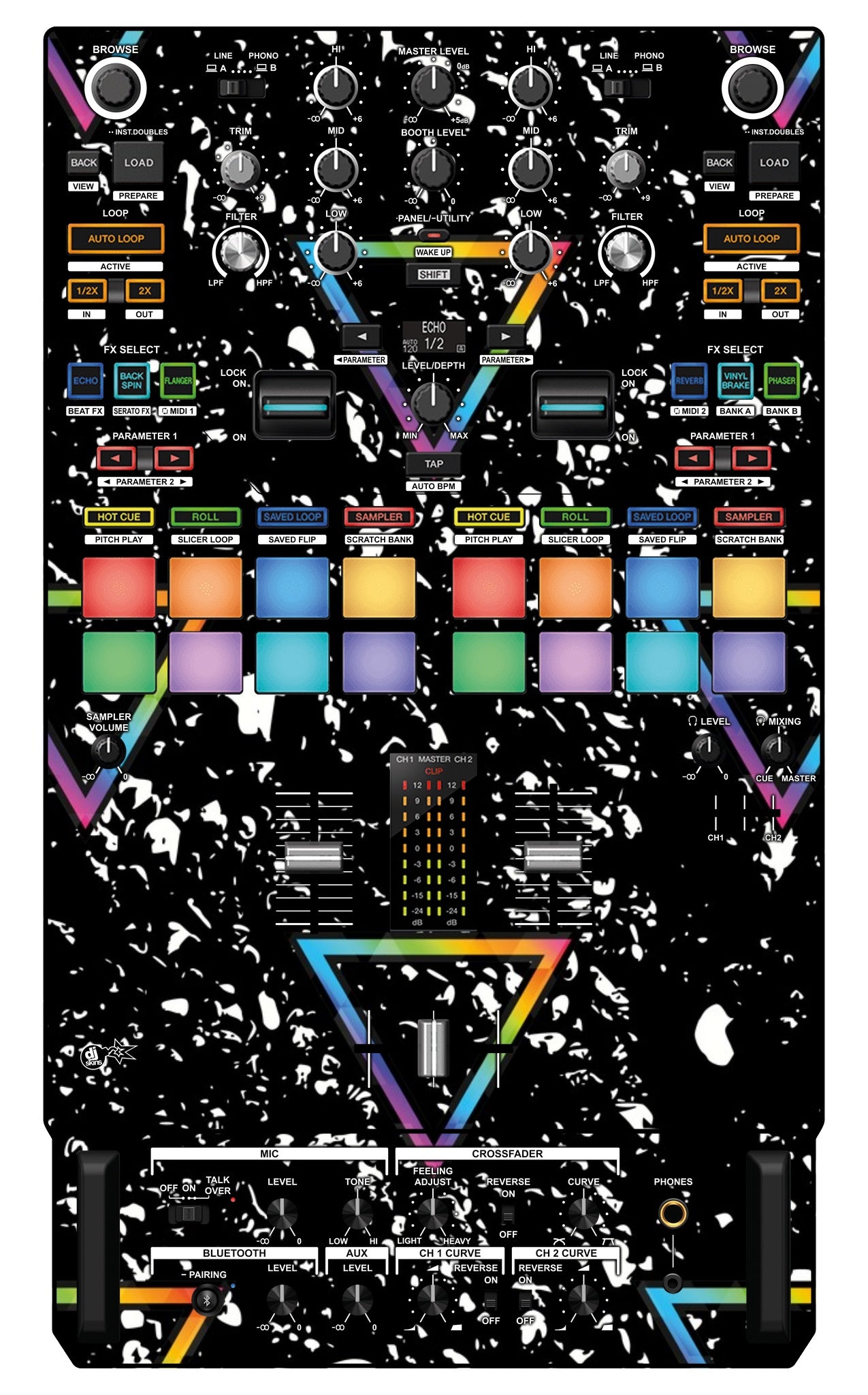 Pioneer DJ DJM S7 Skin Minimal Rainbow