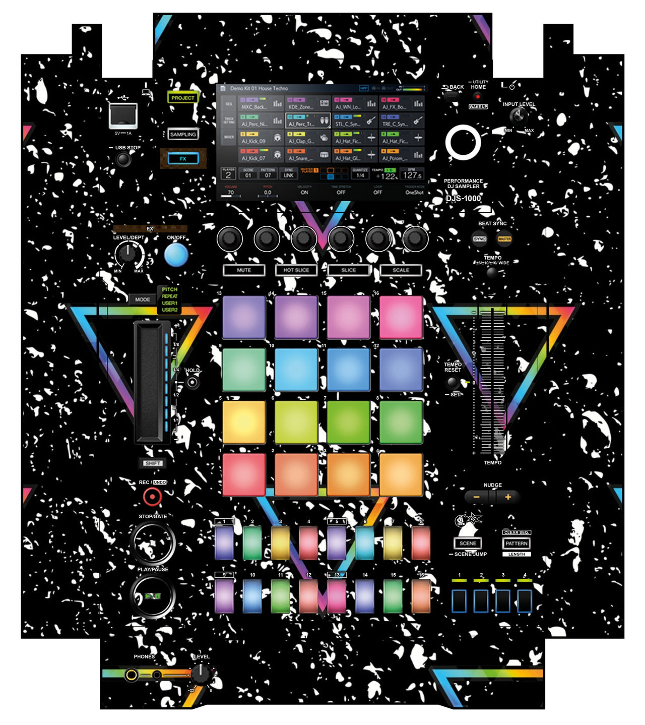 Pioneer DJ DJS 1000 Skin Minimal Rainbow