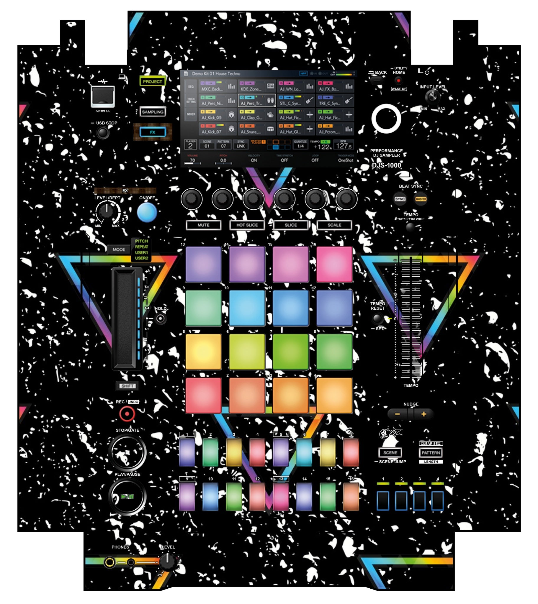 Pioneer DJ DJS 1000 Skin Minimal Rainbow