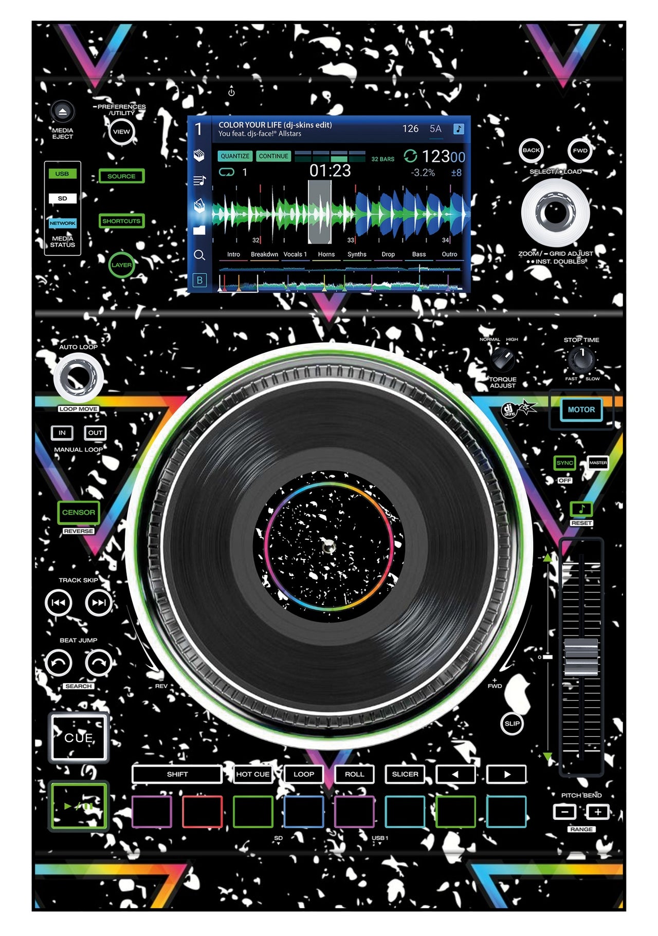Denon DJ SC 5000 M Skin Minimal Rainbow
