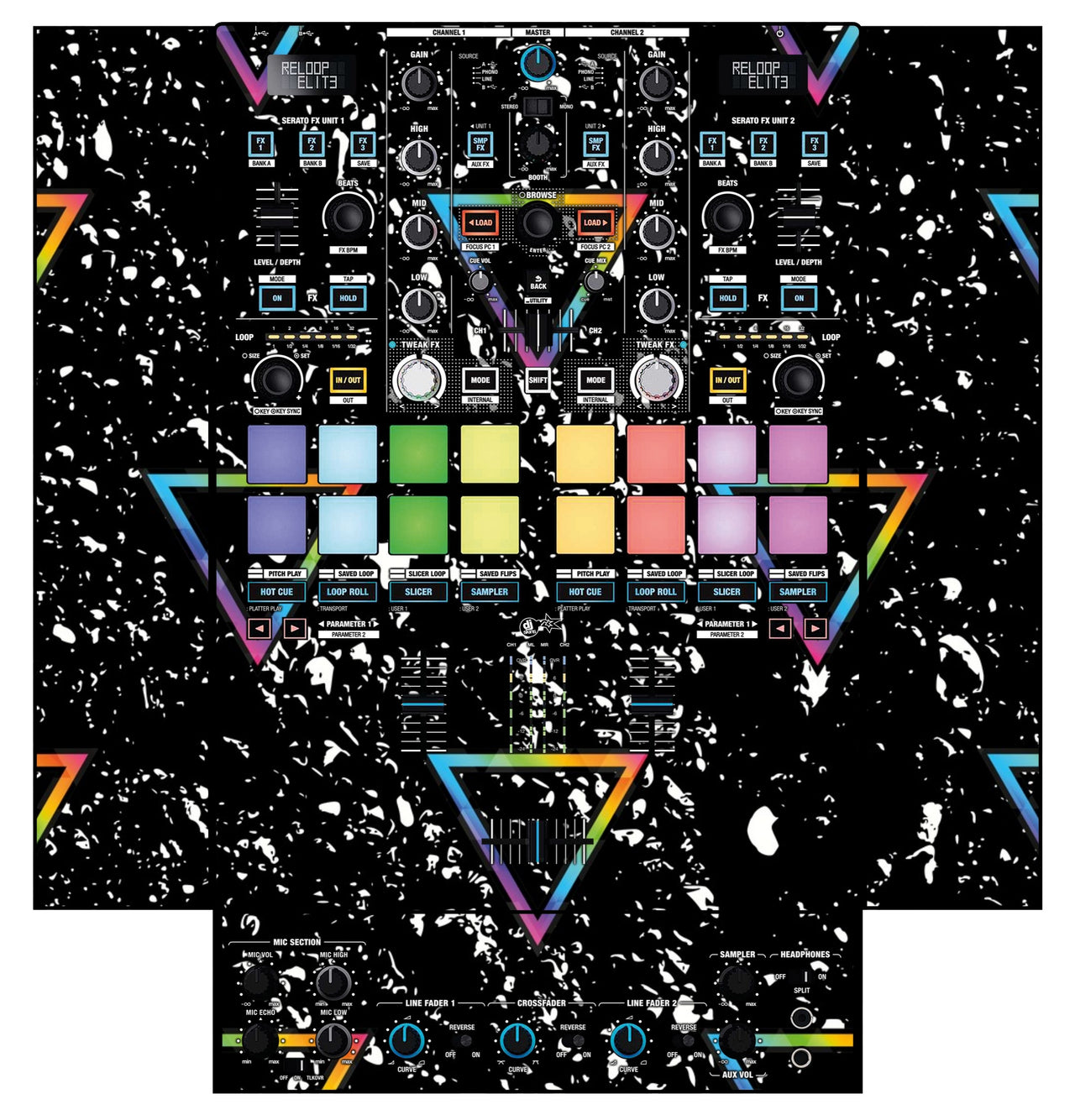 Reloop Elite Skin Minimal Rainbow