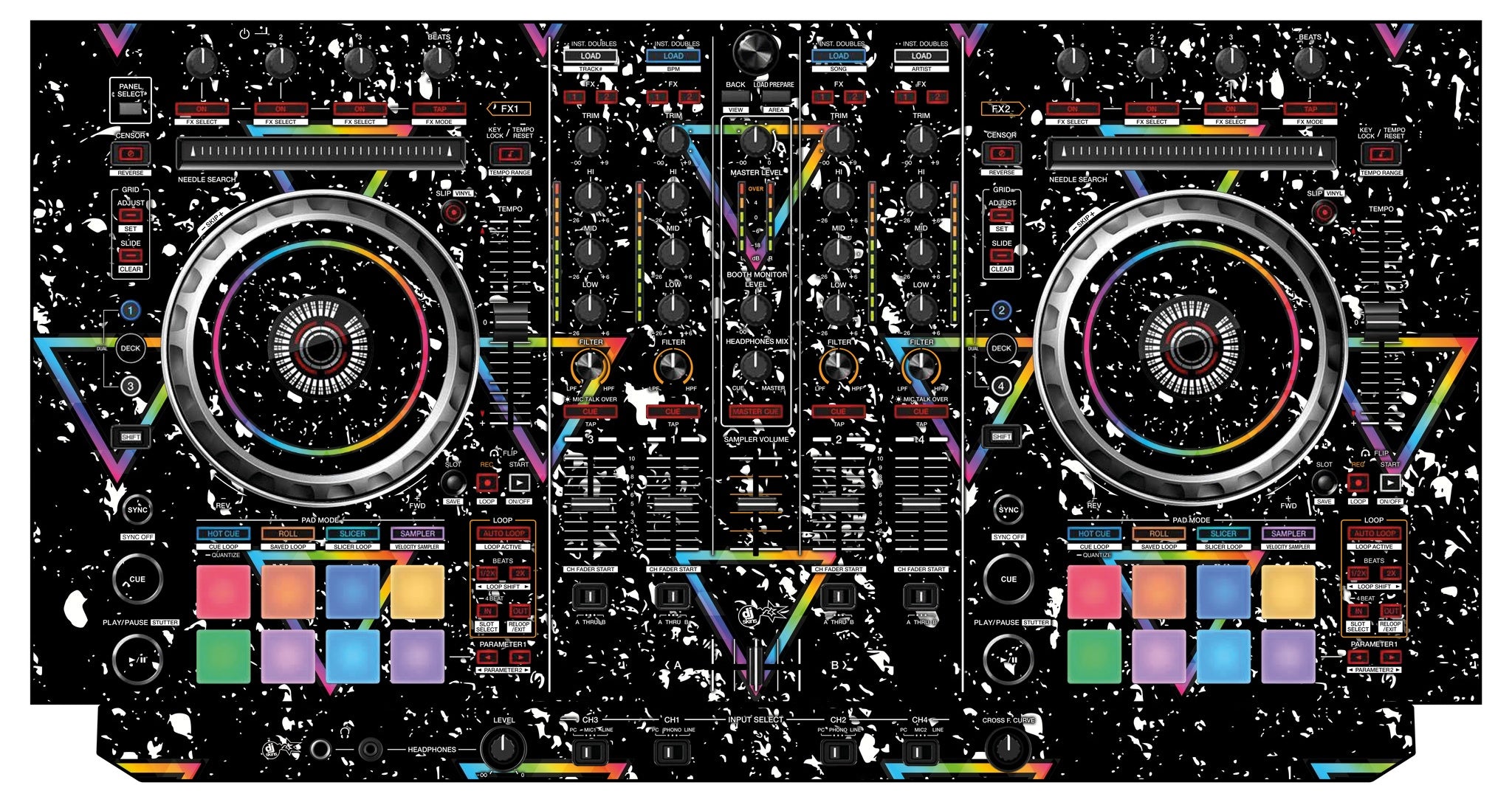 Pioneer DJ DDJ SX 2 Skin Minimal Rainbow