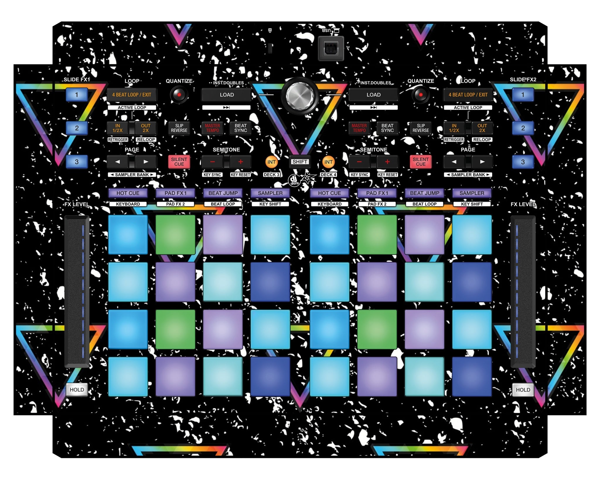 Pioneer DJ DDJ XP 1 Skin Minimal Rainbow