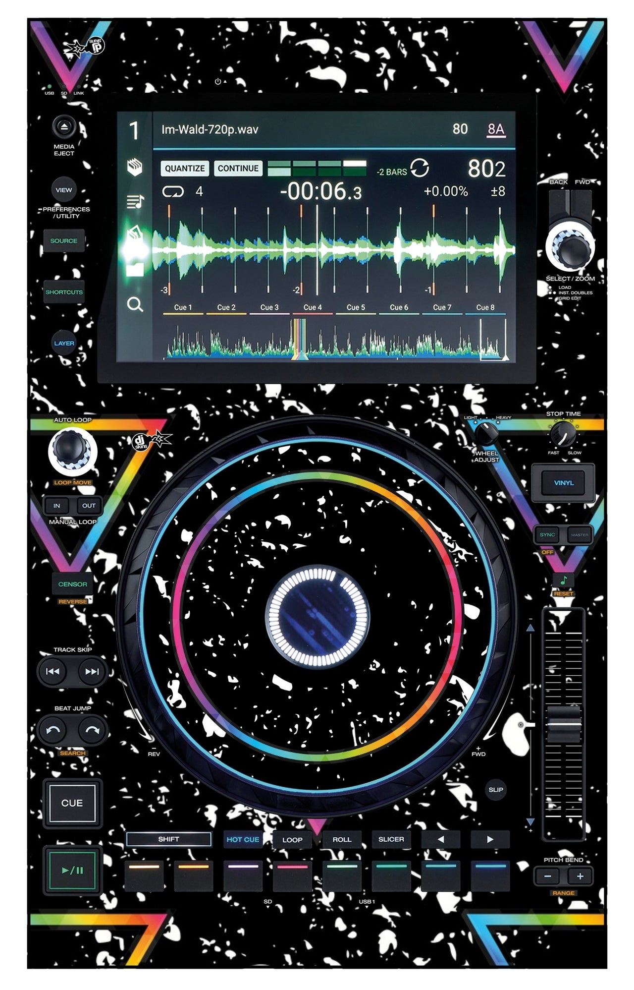 Denon DJ SC 6000 Skin Minimal Rainbow