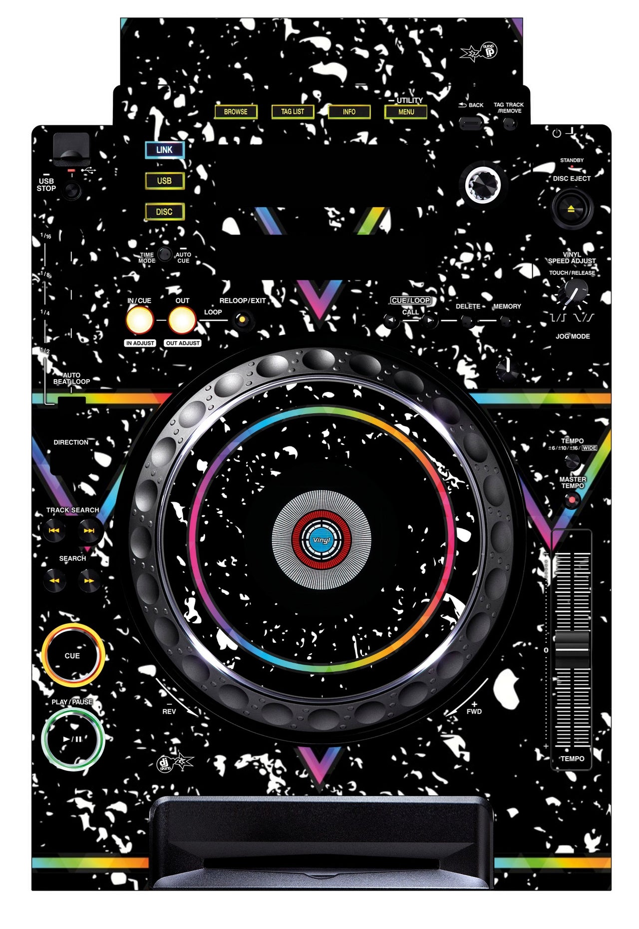 Pioneer DJ CDJ 900 Skin Minimal Rainbow