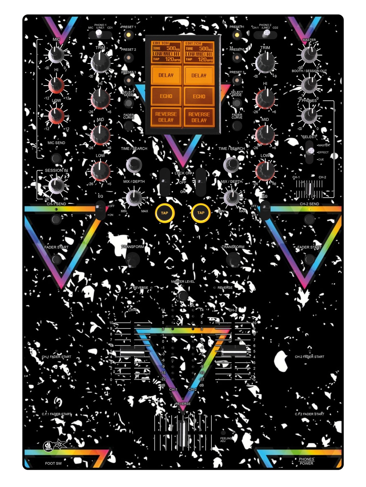 Pioneer DJ DJM 909 Skin Minimal Rainbow