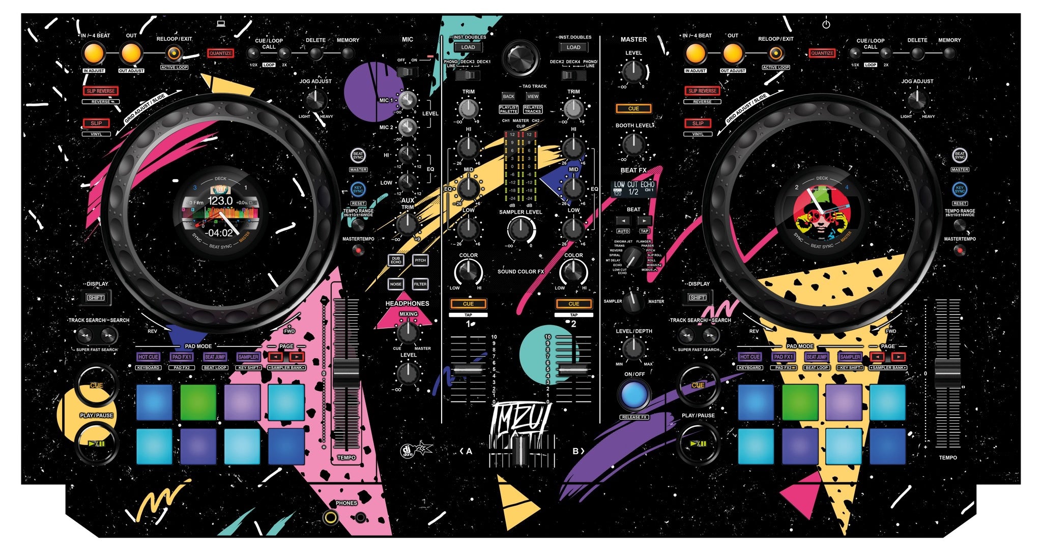 DJ Skins® Pioneer DJ DDJ 800 Skin Mizucat Black