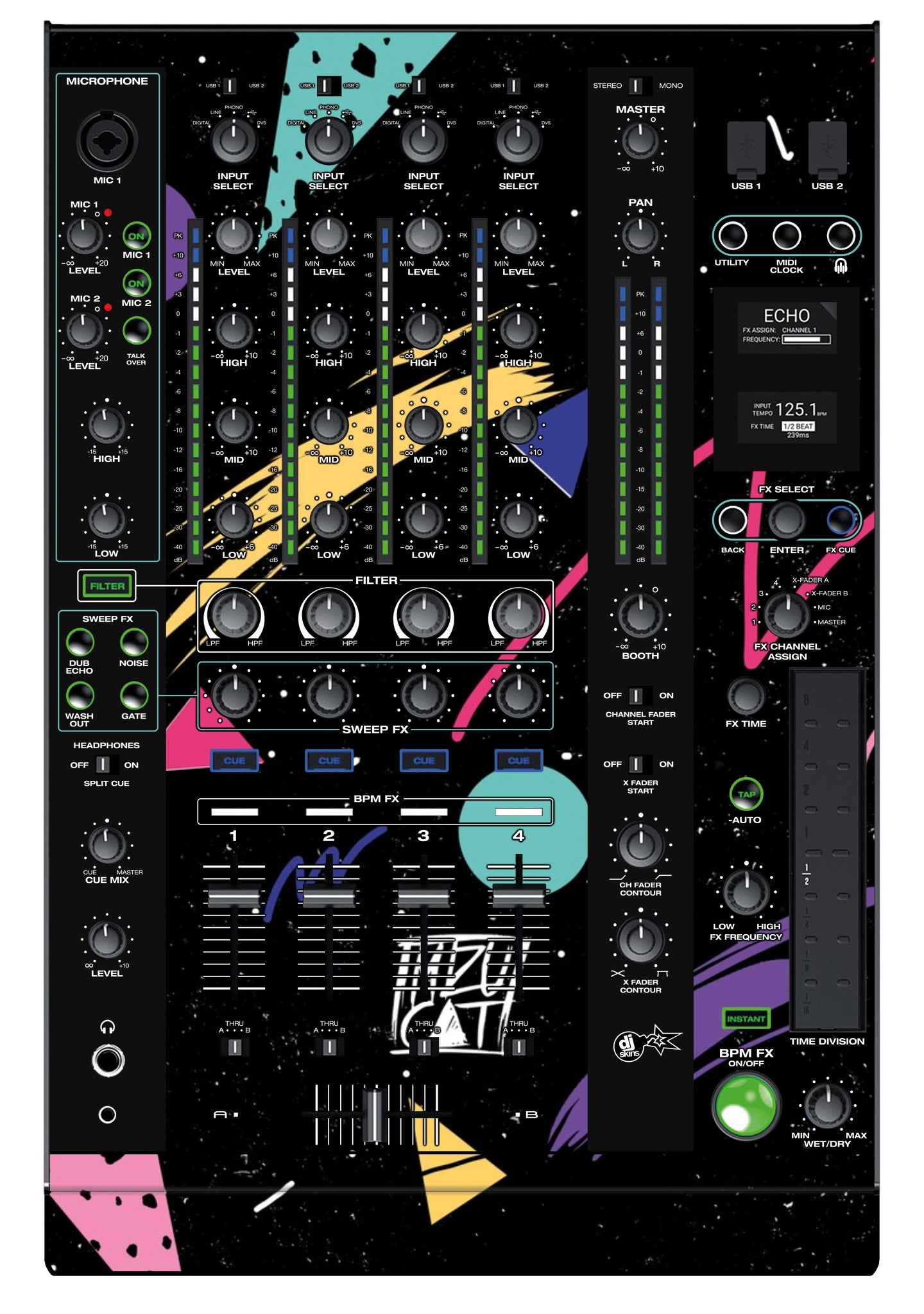 Denon DJ X 1800 Skin Mizucat Black