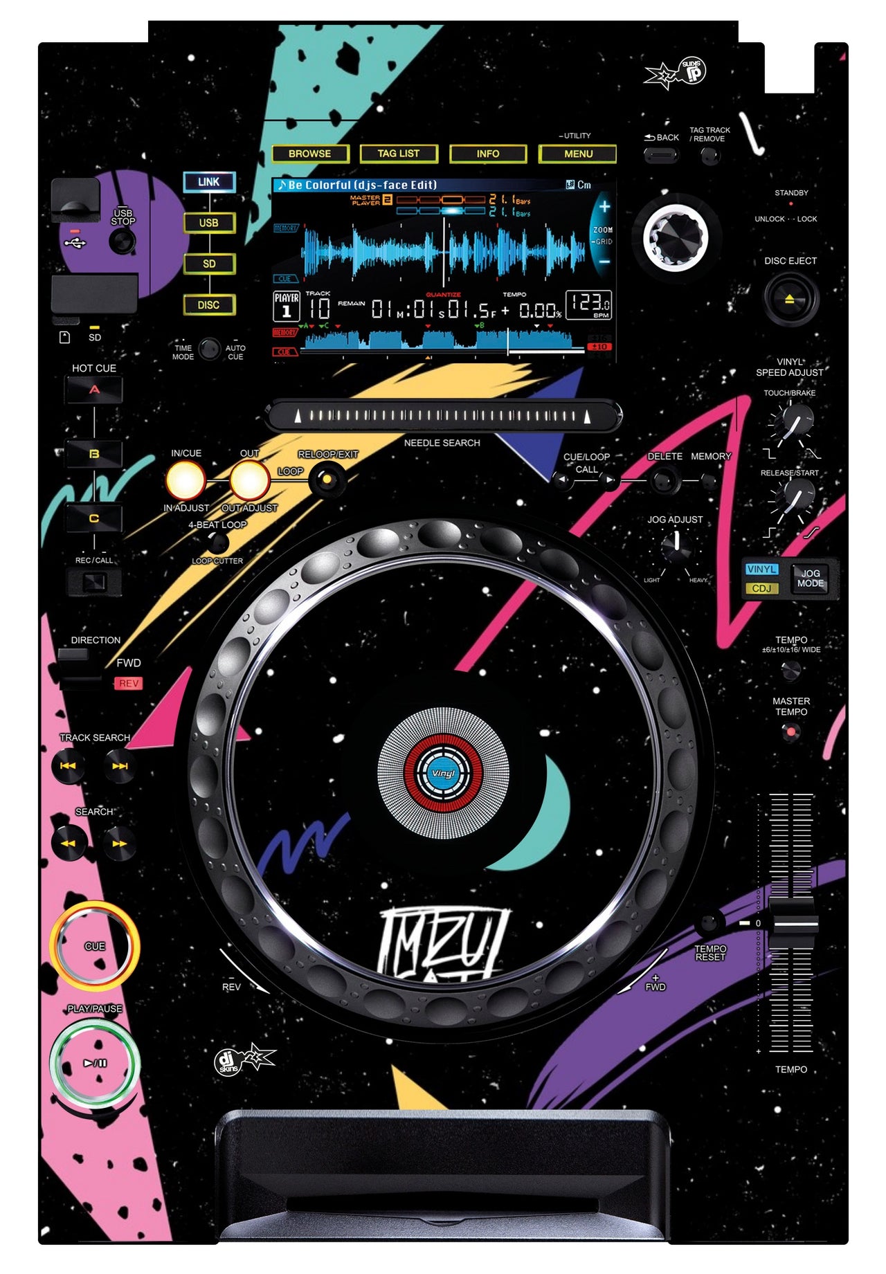 Pioneer DJ CDJ 2000 Skin Mizucat Black