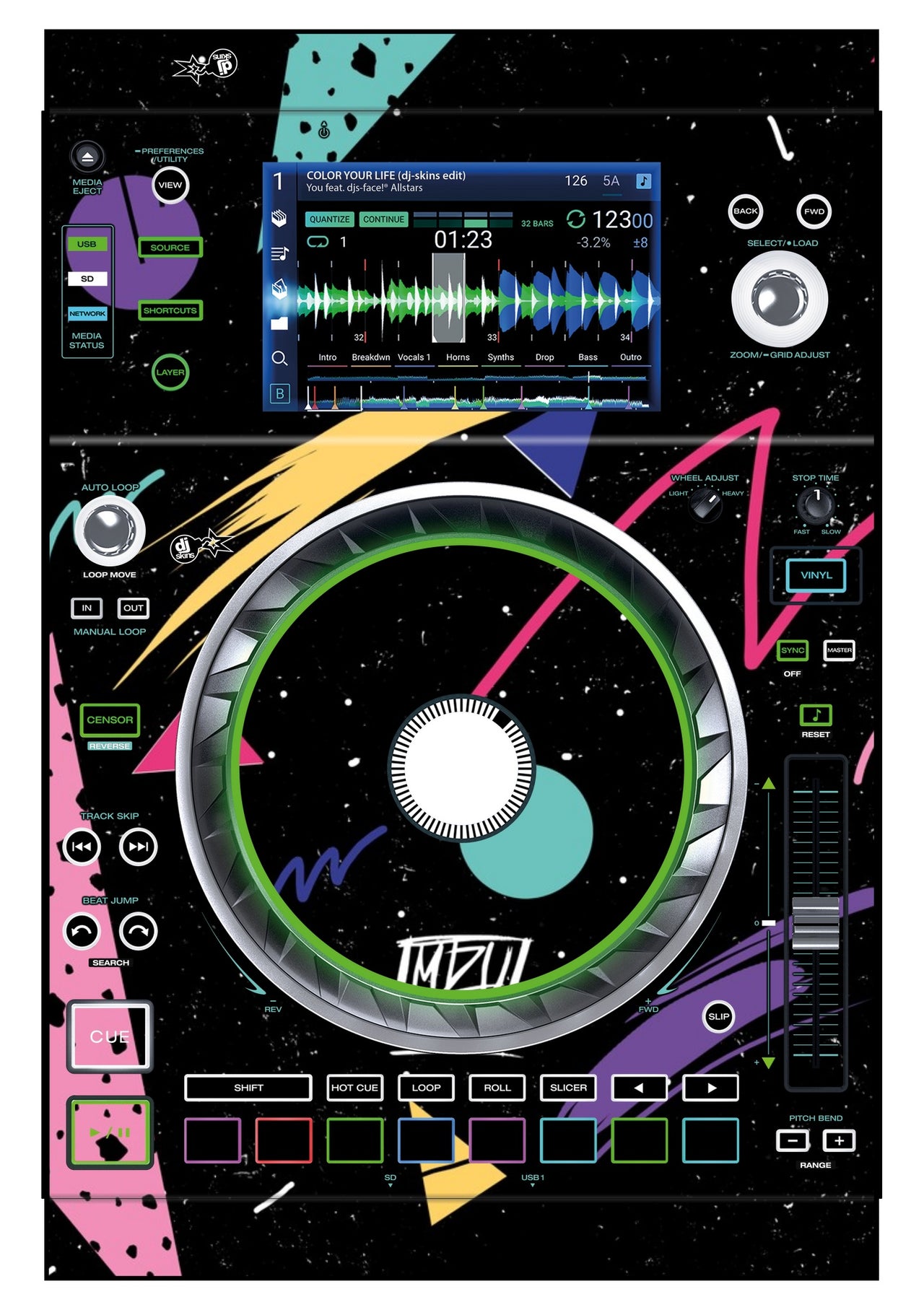 Denon DJ SC 5000 Skin Mizucat Black