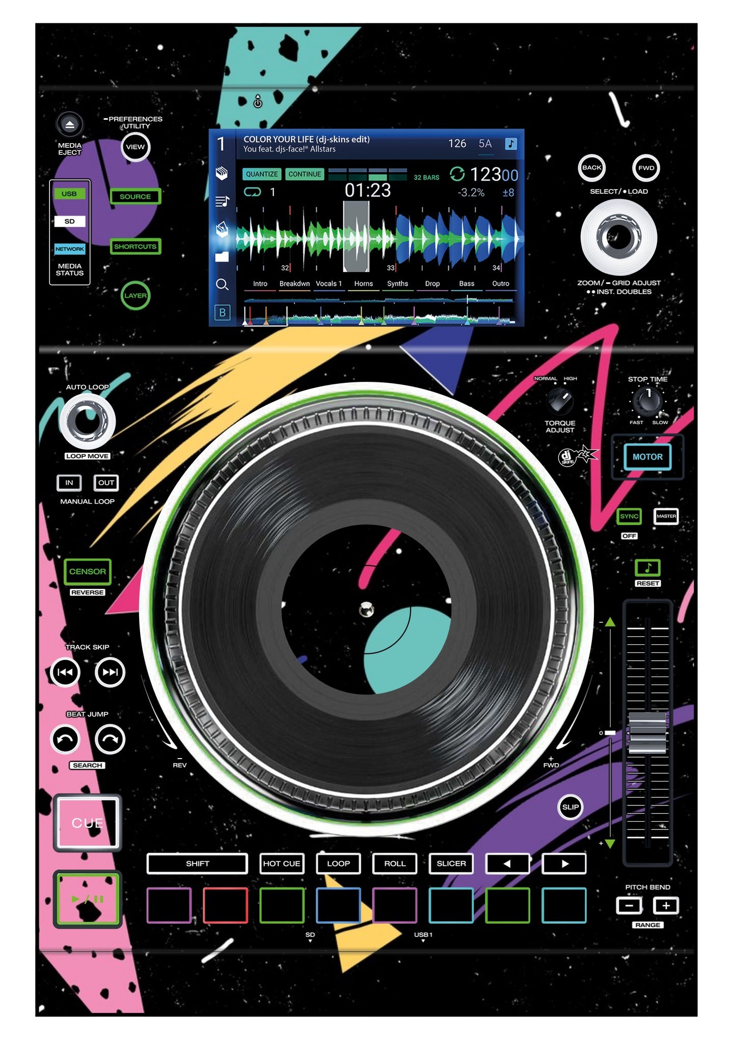 Denon DJ SC 5000 M Skin Mizucat Black