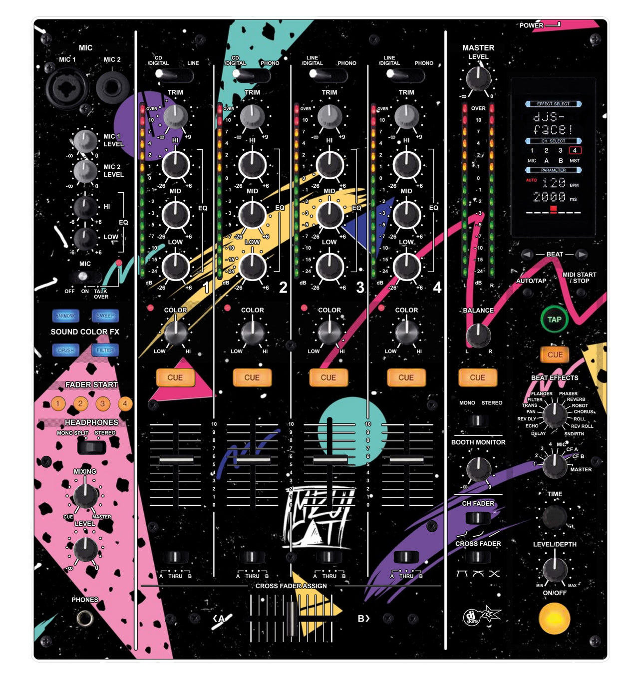 Pioneer DJ DJM 800 Skin Mizucat Black