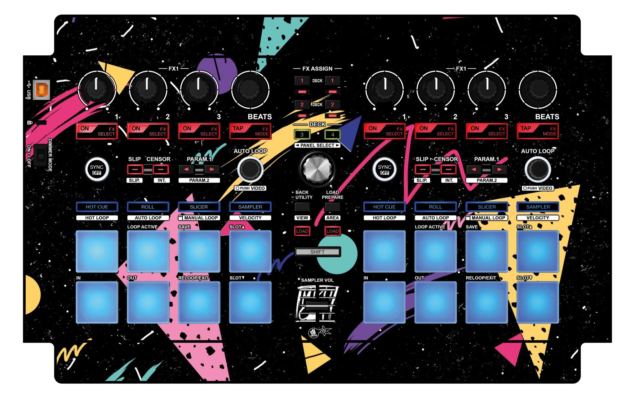 Pioneer DJ DDJ SP 1 Skin Mizucat Black