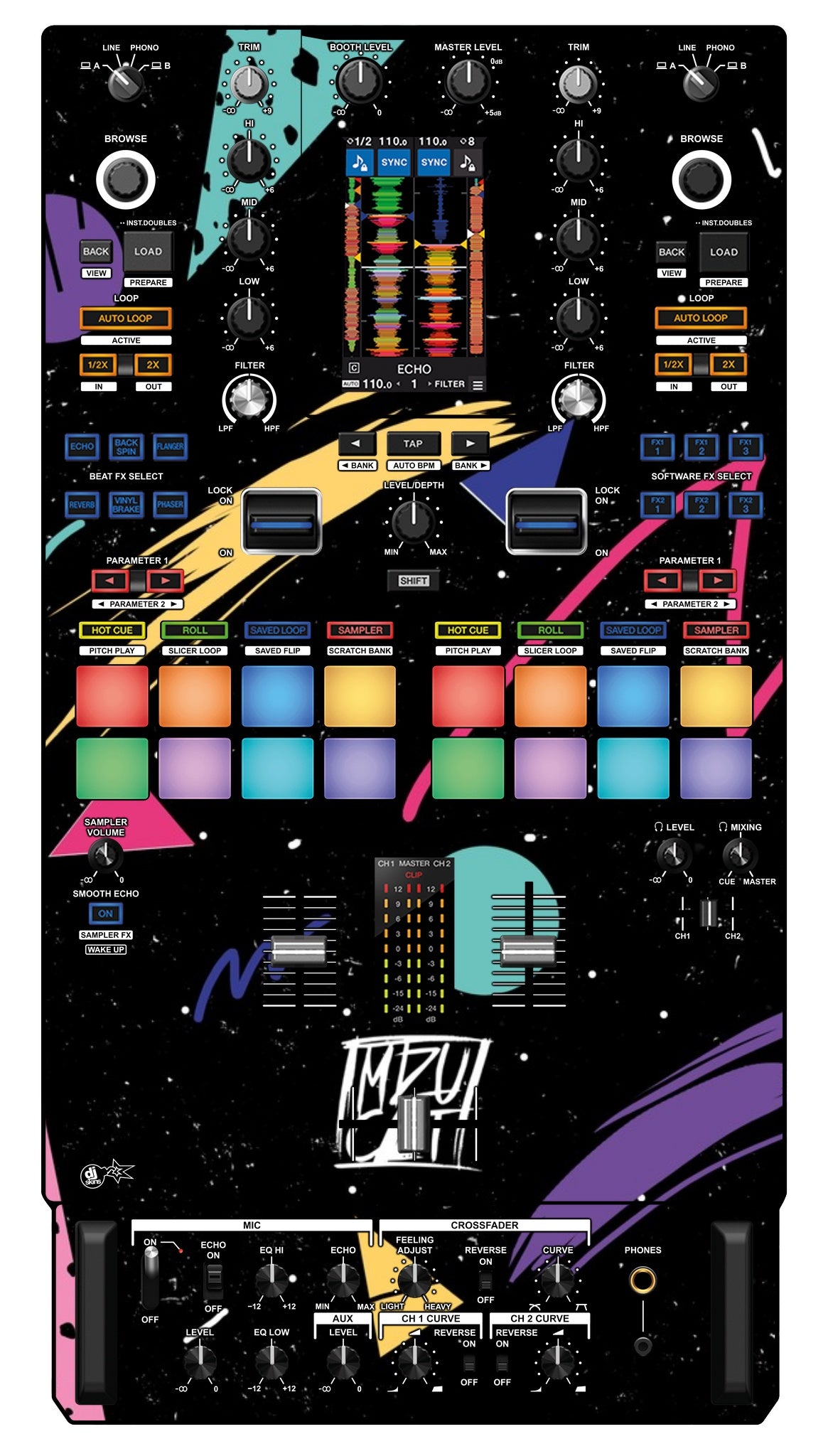 Pioneer DJ DJM S11 Skin Mizucat Black