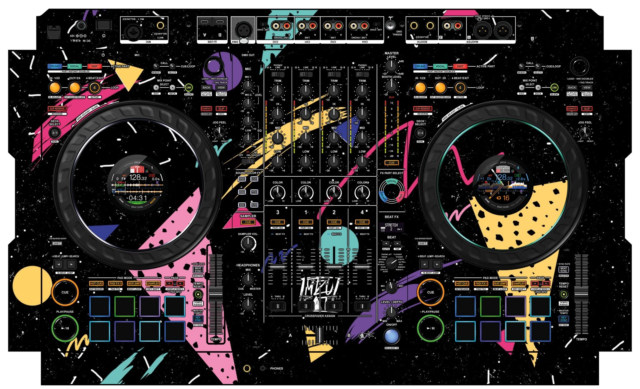 Pioneer DJ DDJ FLX10 Skin Mizucat Black