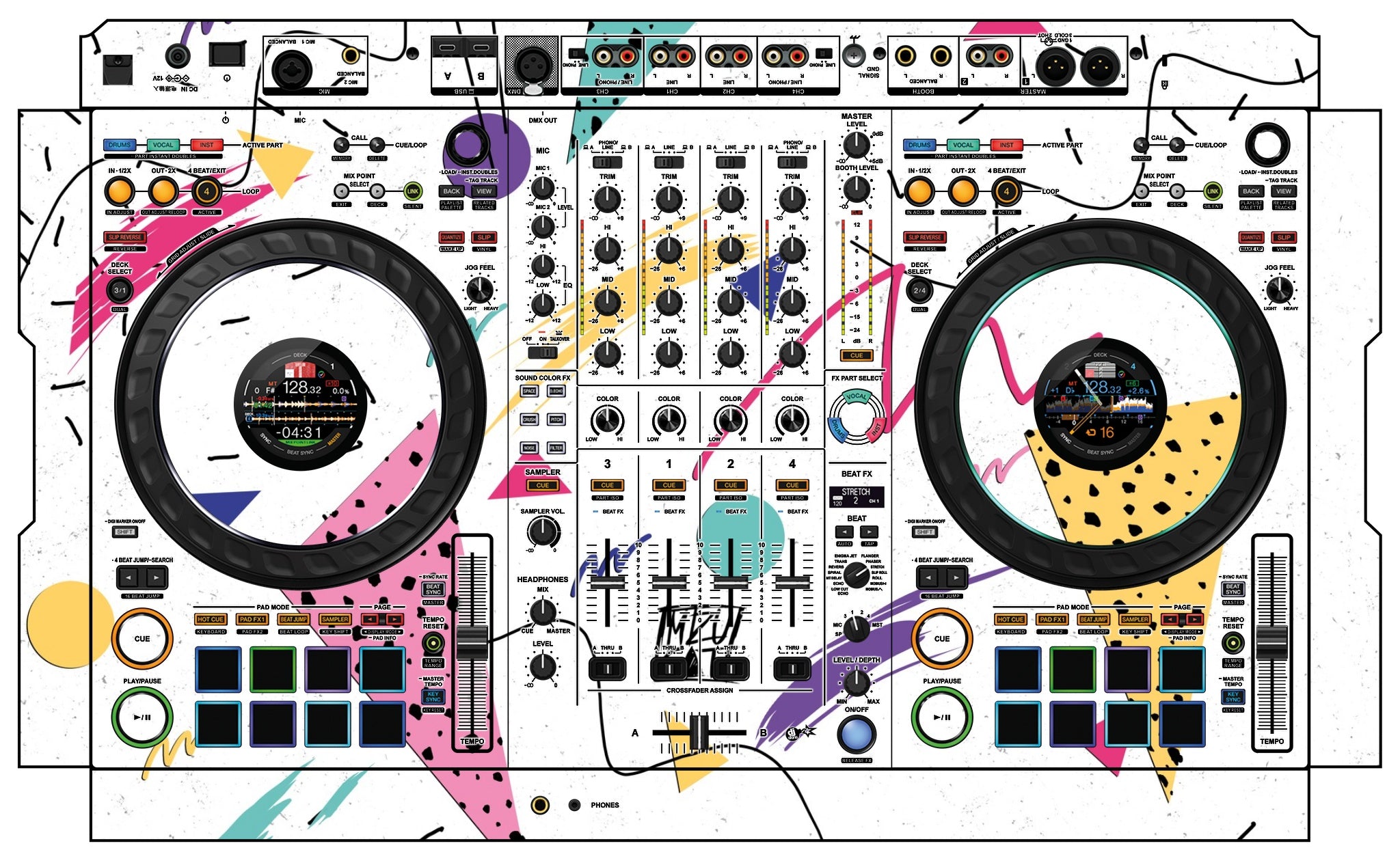 Pioneer DJ DDJ FLX10 Skin Mizucat White