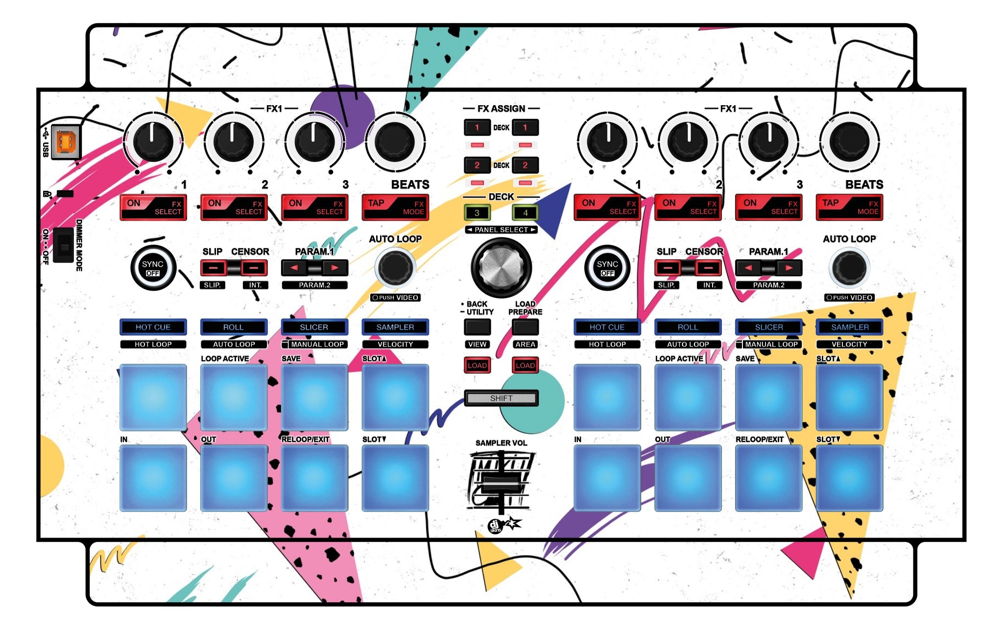 Pioneer DJ DDJ SP 1 Skin Mizucat White