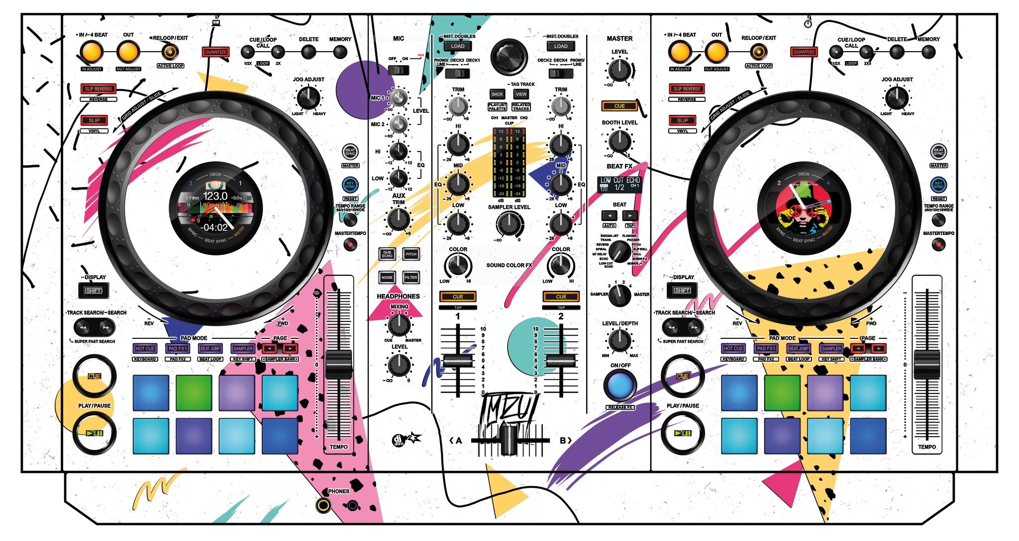 Pioneer DJ DDJ 800 Skin Mizucat White