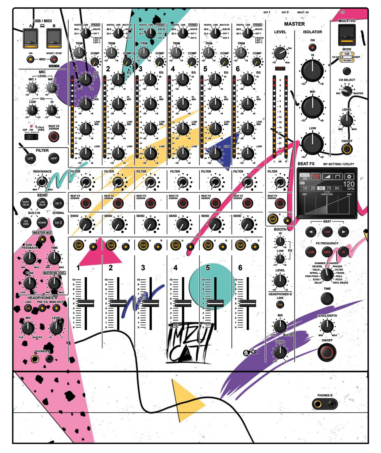 Pioneer DJ DJM V10 LF Skin Mizucat White