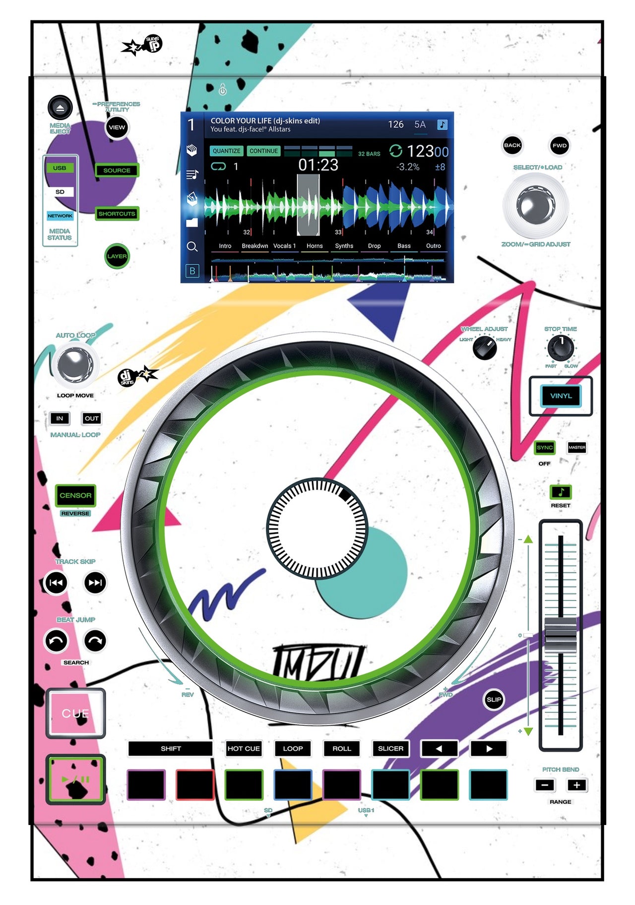 Denon DJ SC 5000 Skin Mizucat White