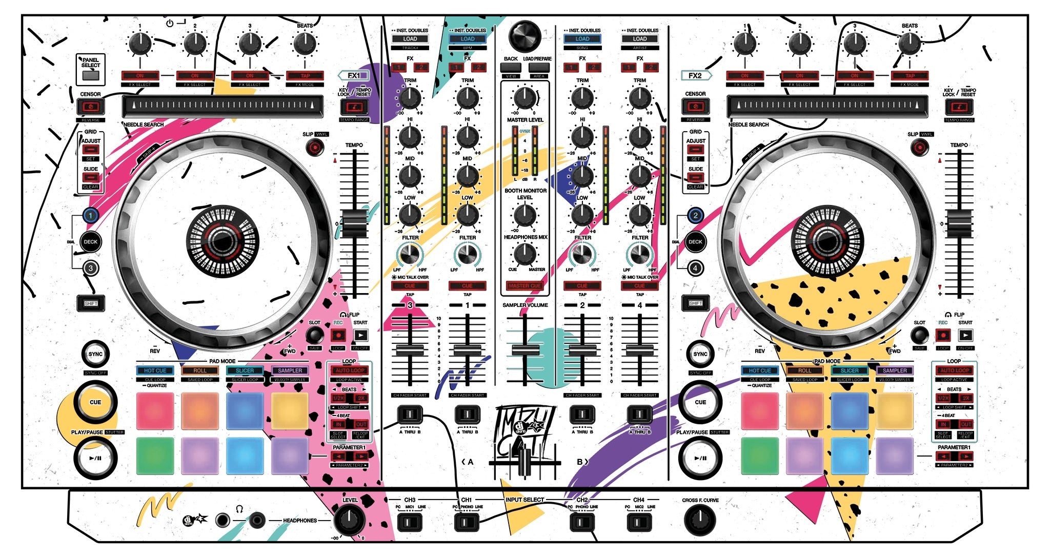 Pioneer DJ DDJ SX 2 Skin Mizucat White