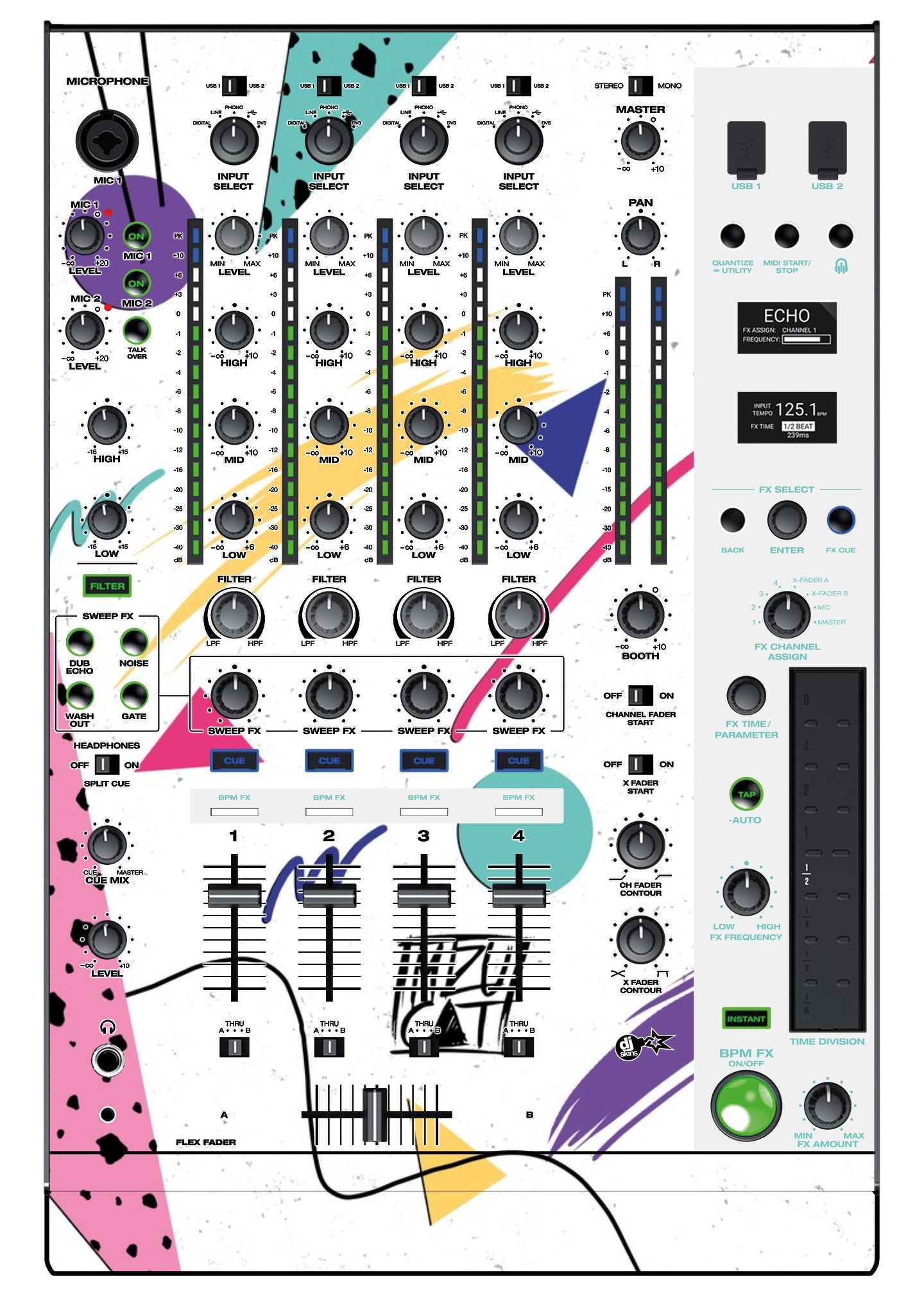 Denon DJ X 1850 Skin Mizucat White