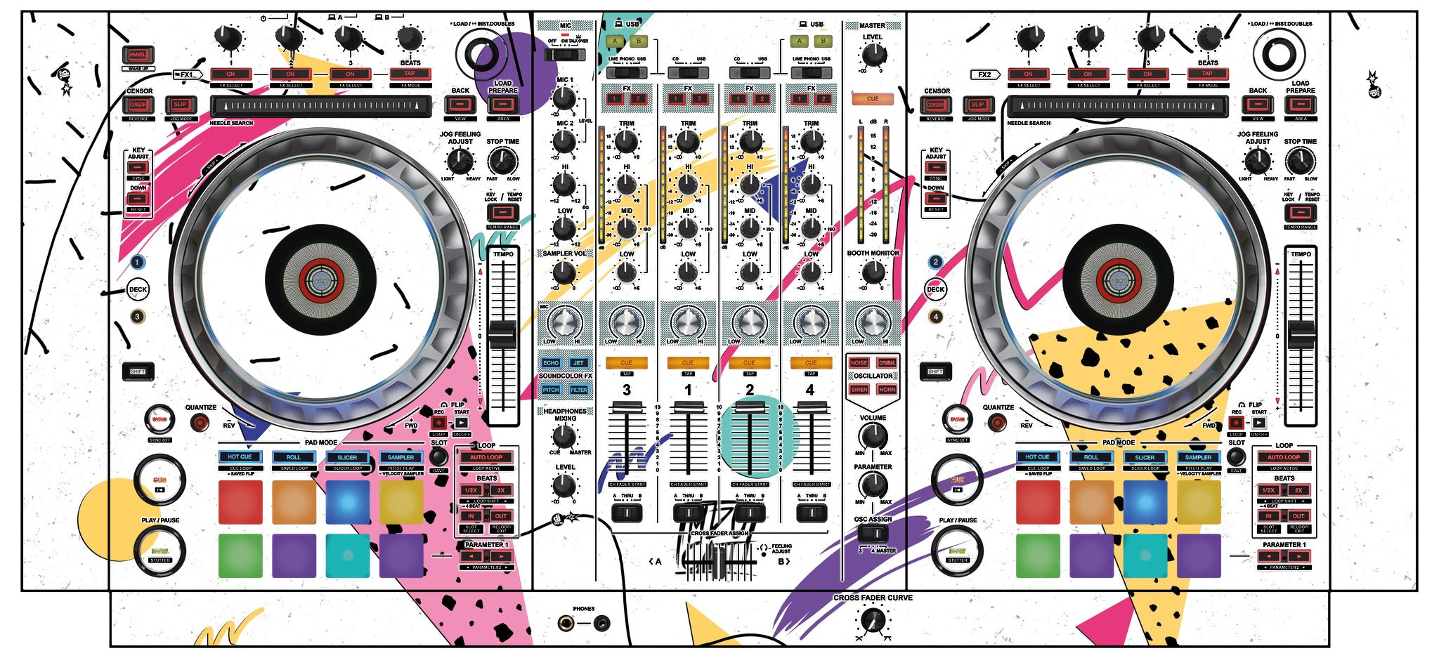 Pioneer DJ DDJ SZ 2 Skin Mizucat White