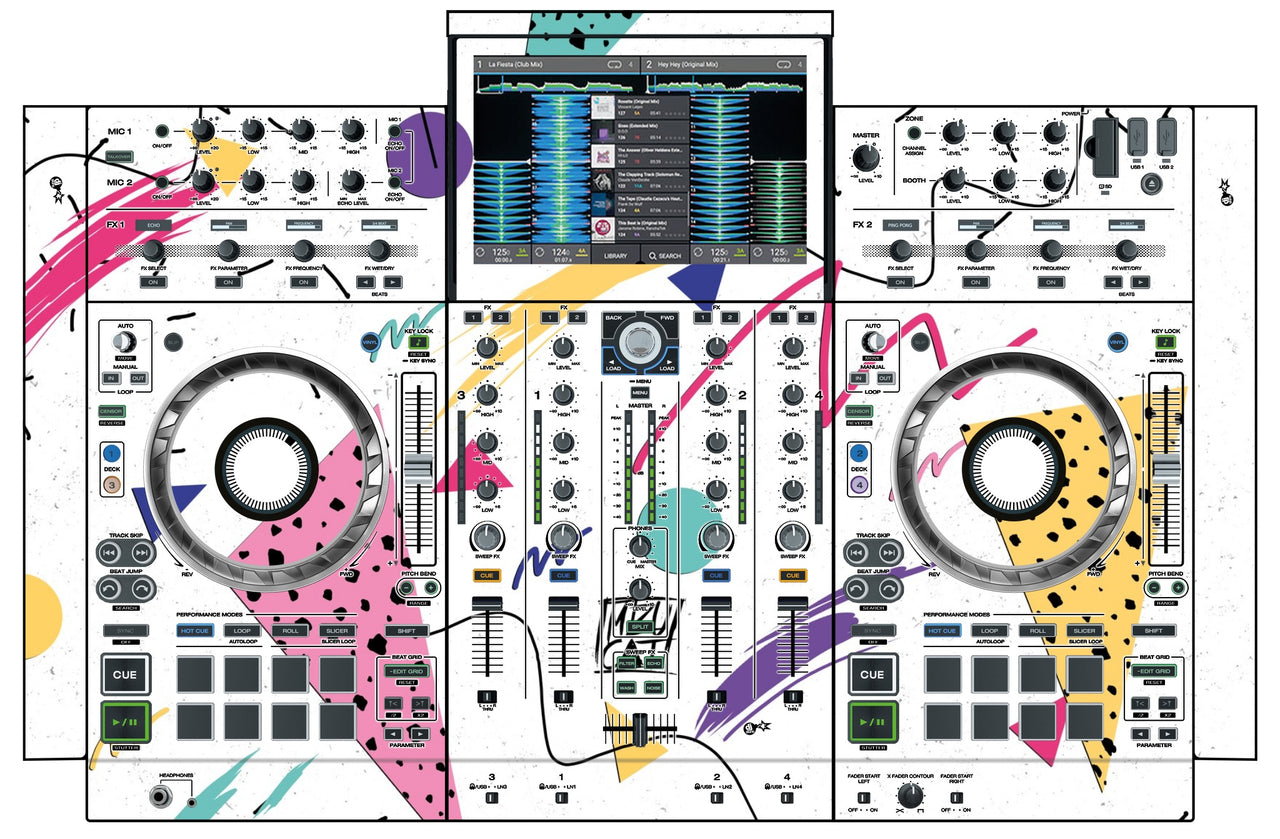 Denon DJ PRIME 4 Skin Mizucat White