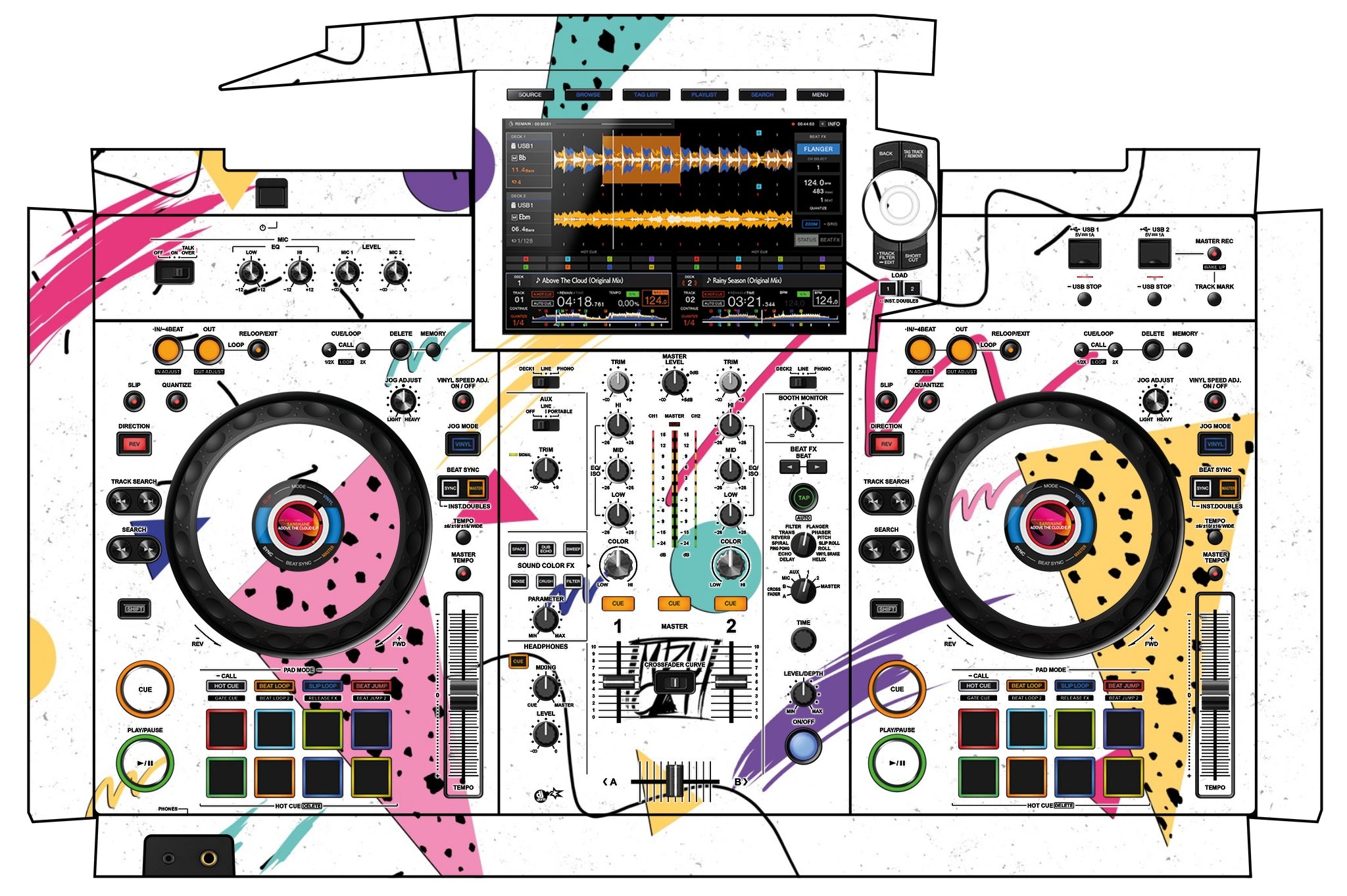 Pioneer DJ XDJ RX 3 Skin Mizucat White