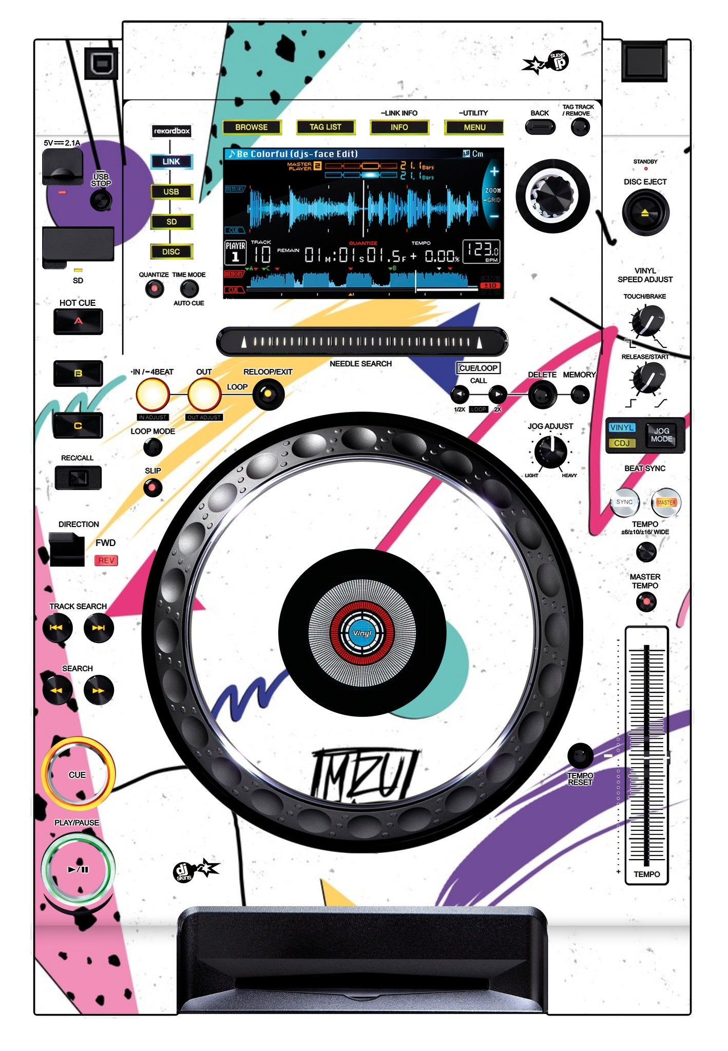 Pioneer DJ CDJ 2000 NEXUS Skin Mizucat White