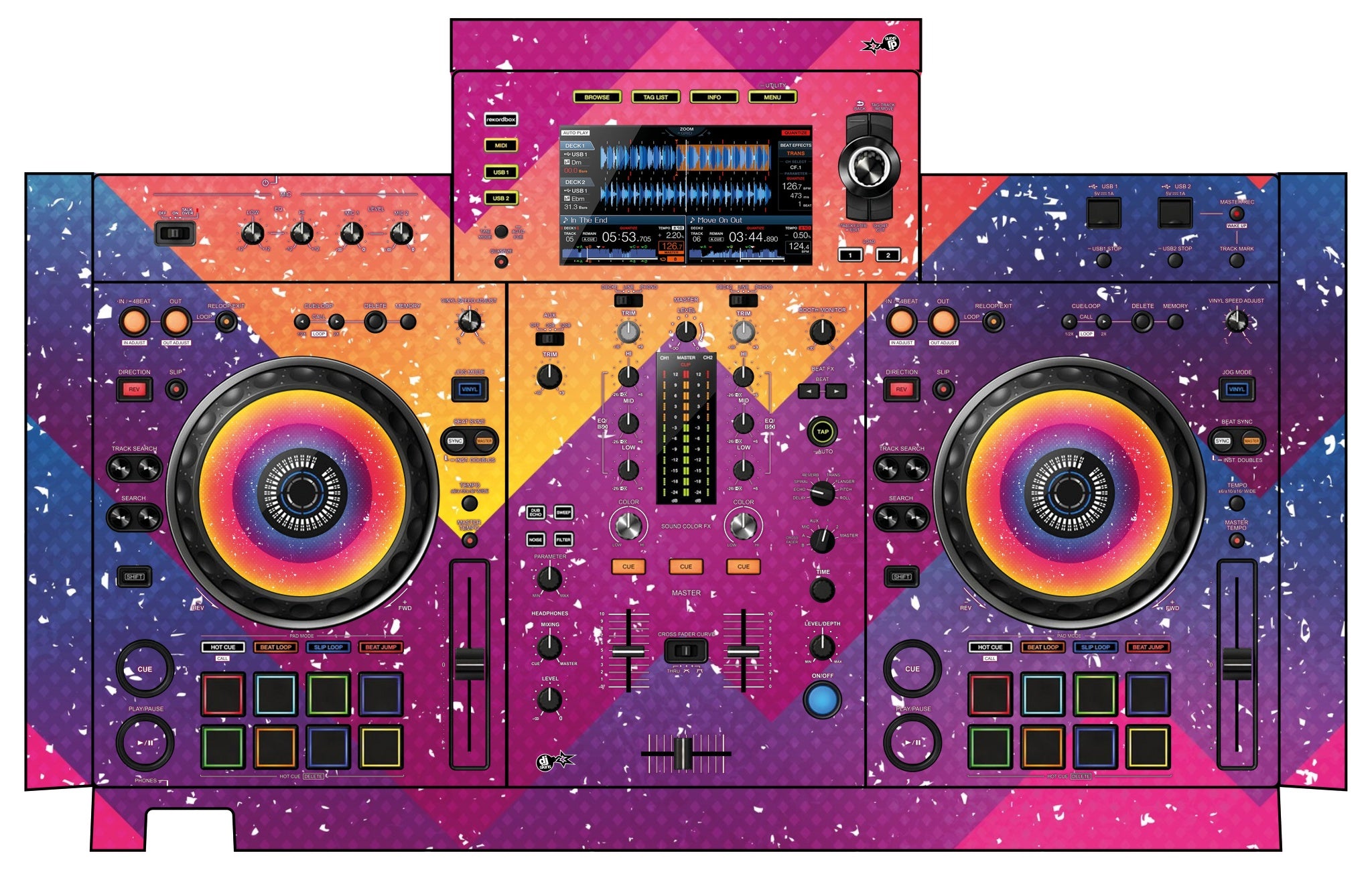 Pioneer DJ XDJ RX 2 Skin Multisynth